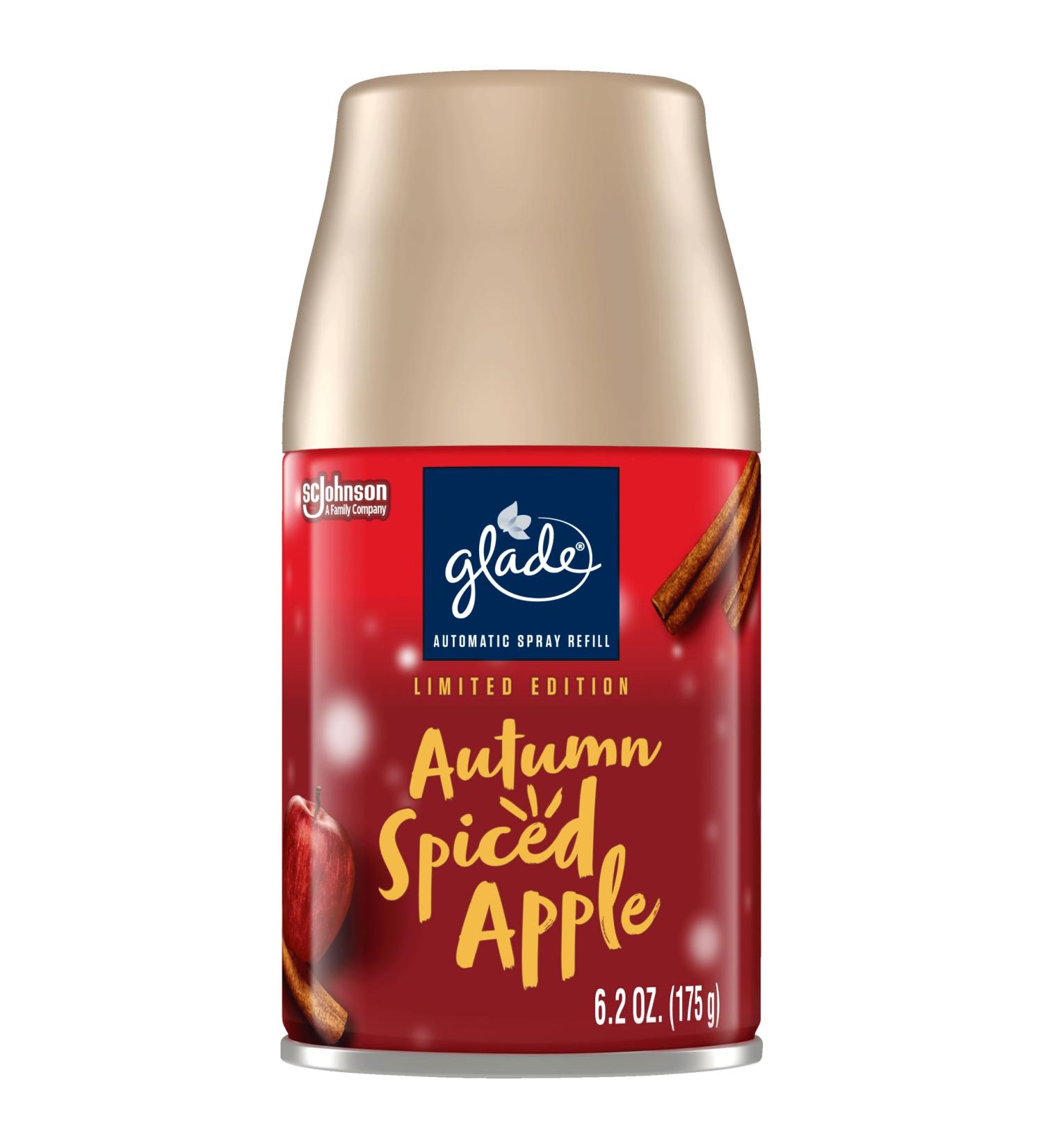 Glade Automatic Spray Refill - Autumn Spiced Apple Air Freshener for Home & Bathroom | Limited Edition | 6.2 Oz - Ship Internationally - Buy Online on SooperMarket.com
