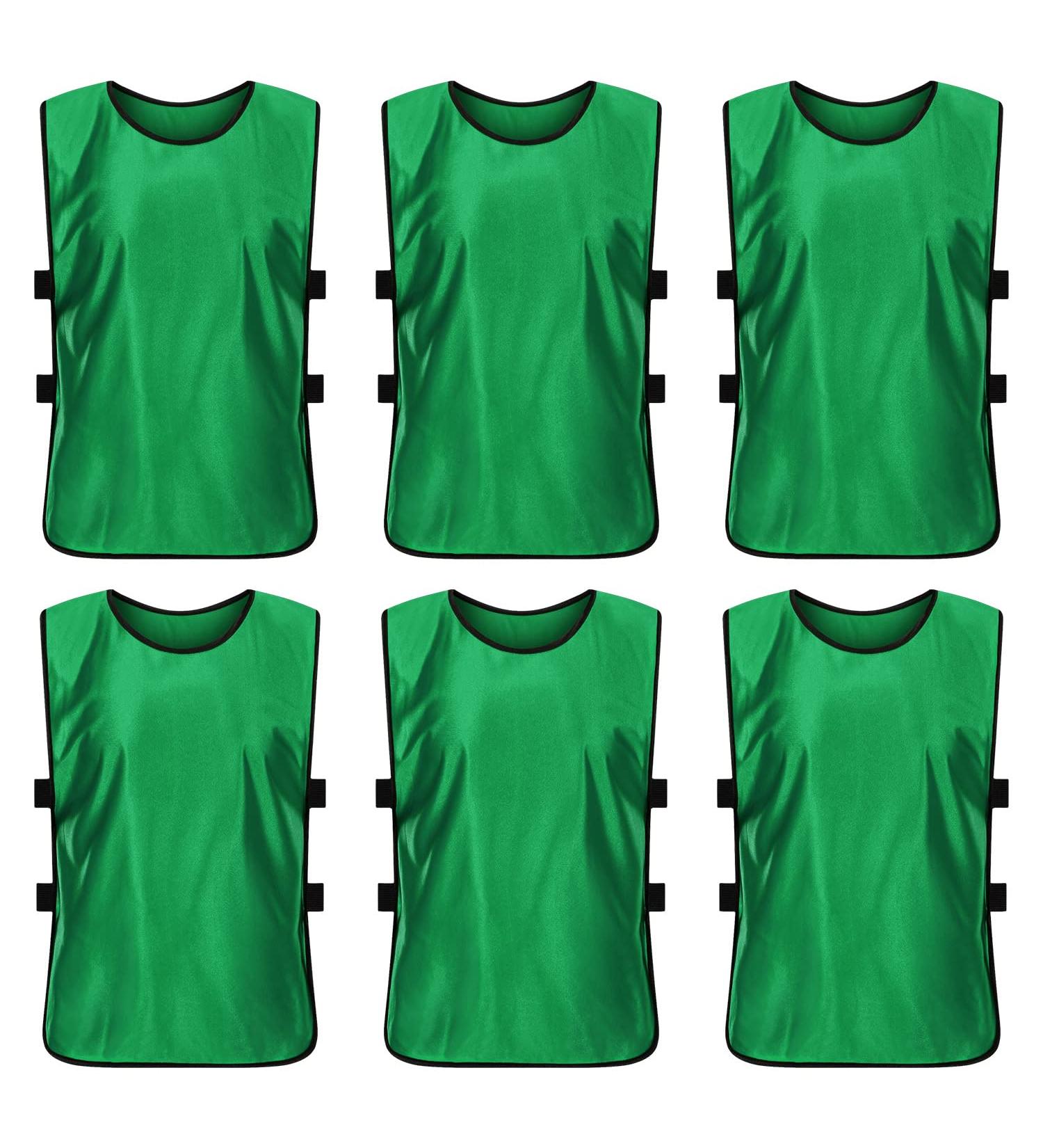 TOWOLF 6PCS Green Scrimmage Vests - X-Large Soccer Training Pinnies for Team Practice - Buy Online on SooperMarket.com