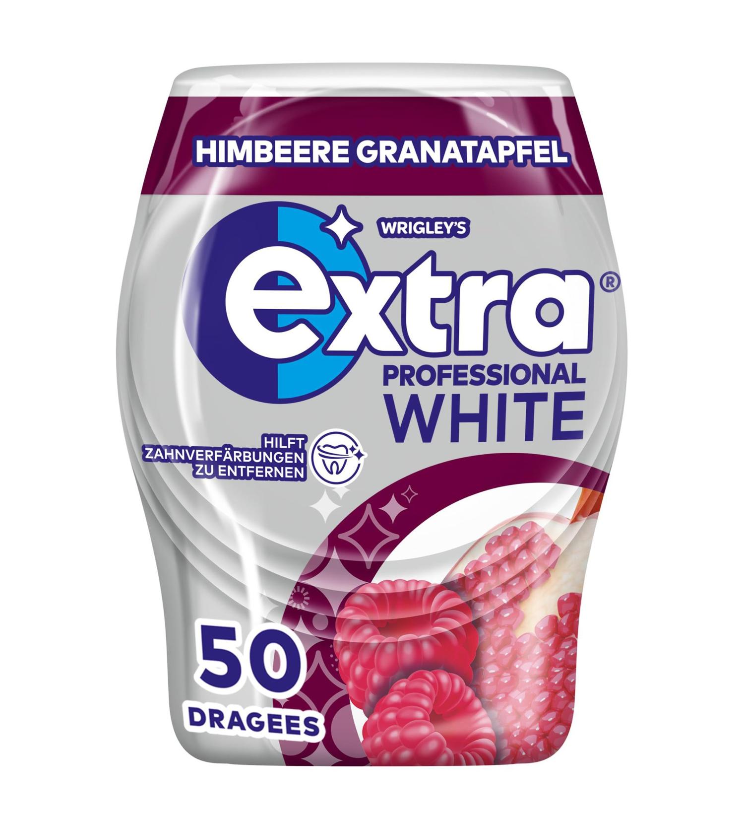 Buy Extra Professional White Chewing Gum - Raspberry Pomegranate Flavor | 50 Dragees - International Shipping Available - Buy Online on SooperMarket.com