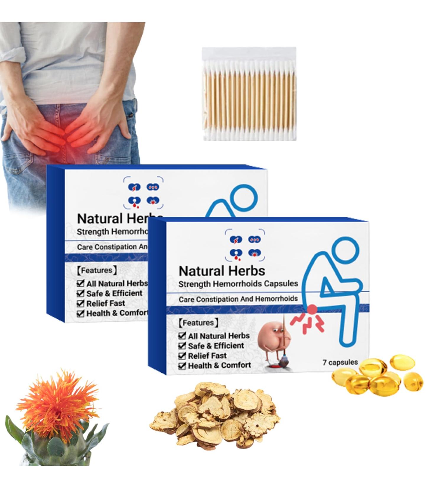 Qosneoun Heca Natural Herbal Strength Hemorrhoid Capsules Natural Hemorrhoid Relief Capsules Hemorrhoid Treatment Hemorrhoid Suppository (2) - Buy Online on SooperMarket.com