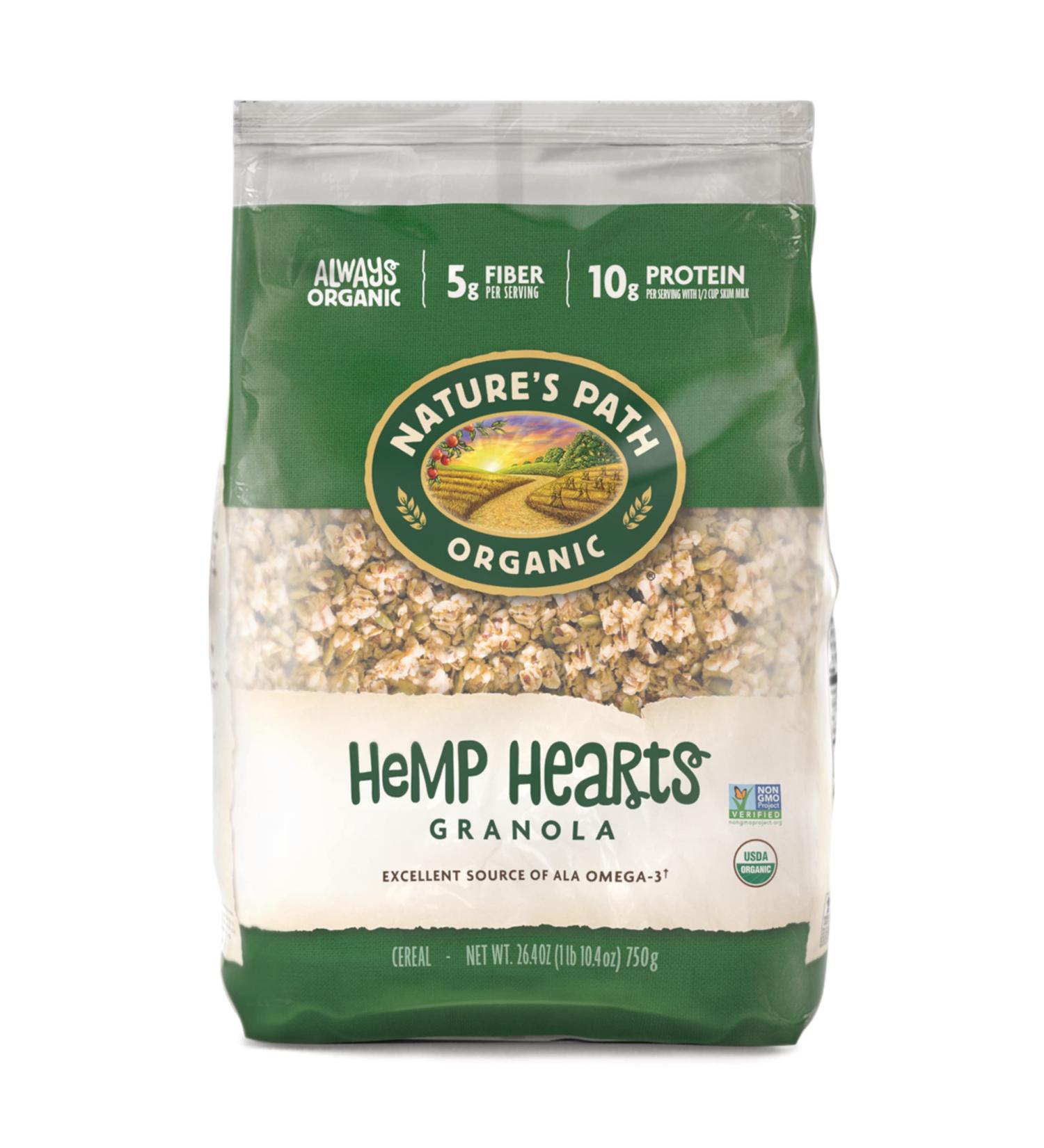 Nature's Path Organic Hemp Hearts Granola - 1.65 lbs (Pack of 6) | Non-GMO, Whole Grains, 10g Plant Protein, Omega-3 Flax Seeds - Buy Online on SooperMarket.com