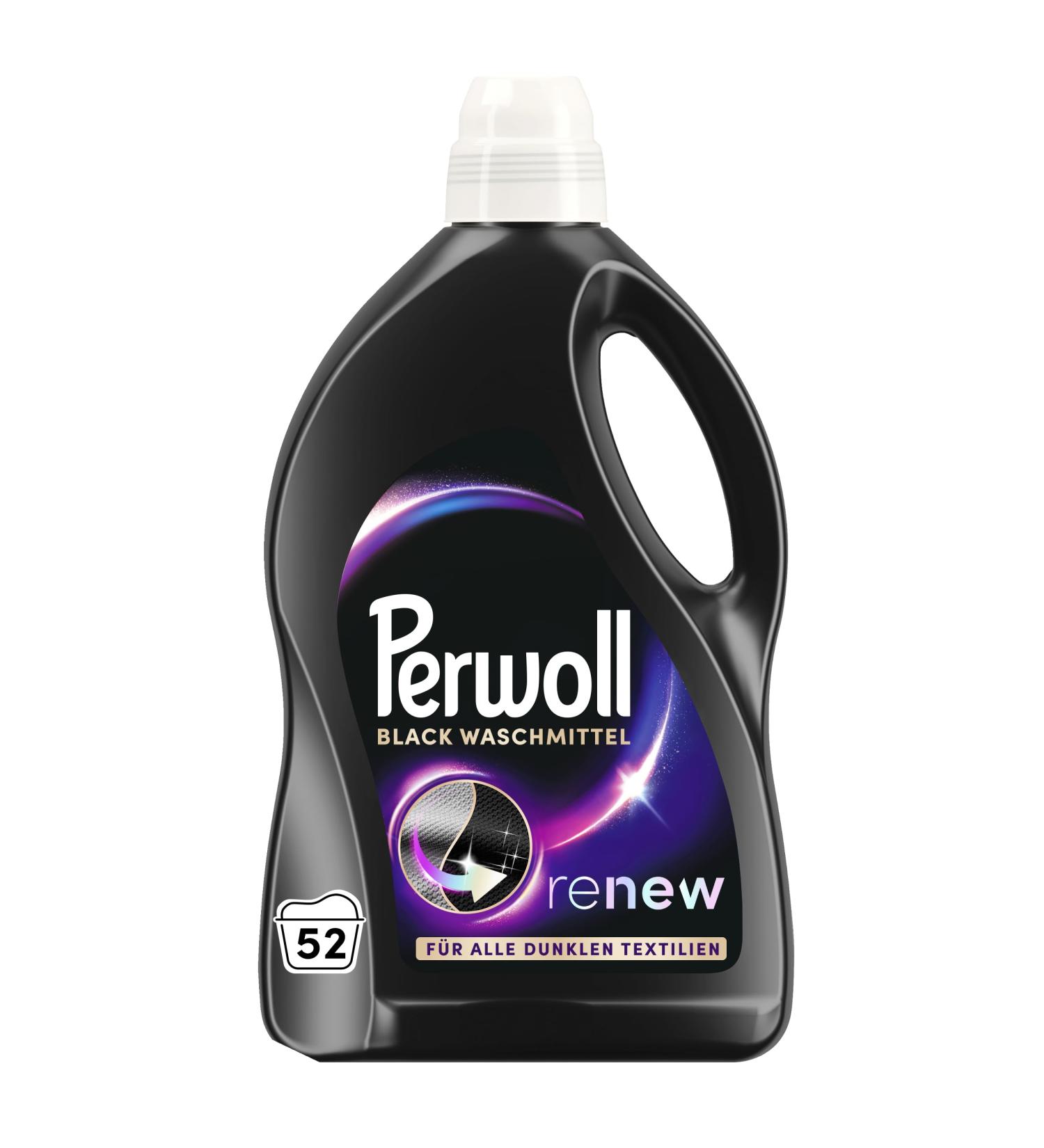 Perwoll Black Detergent - 52 Wash Loads | Gentle Cleaning for Dark Textiles | Triple-Renew Technology - 2.6L Pack - Buy Online on SooperMarket.com