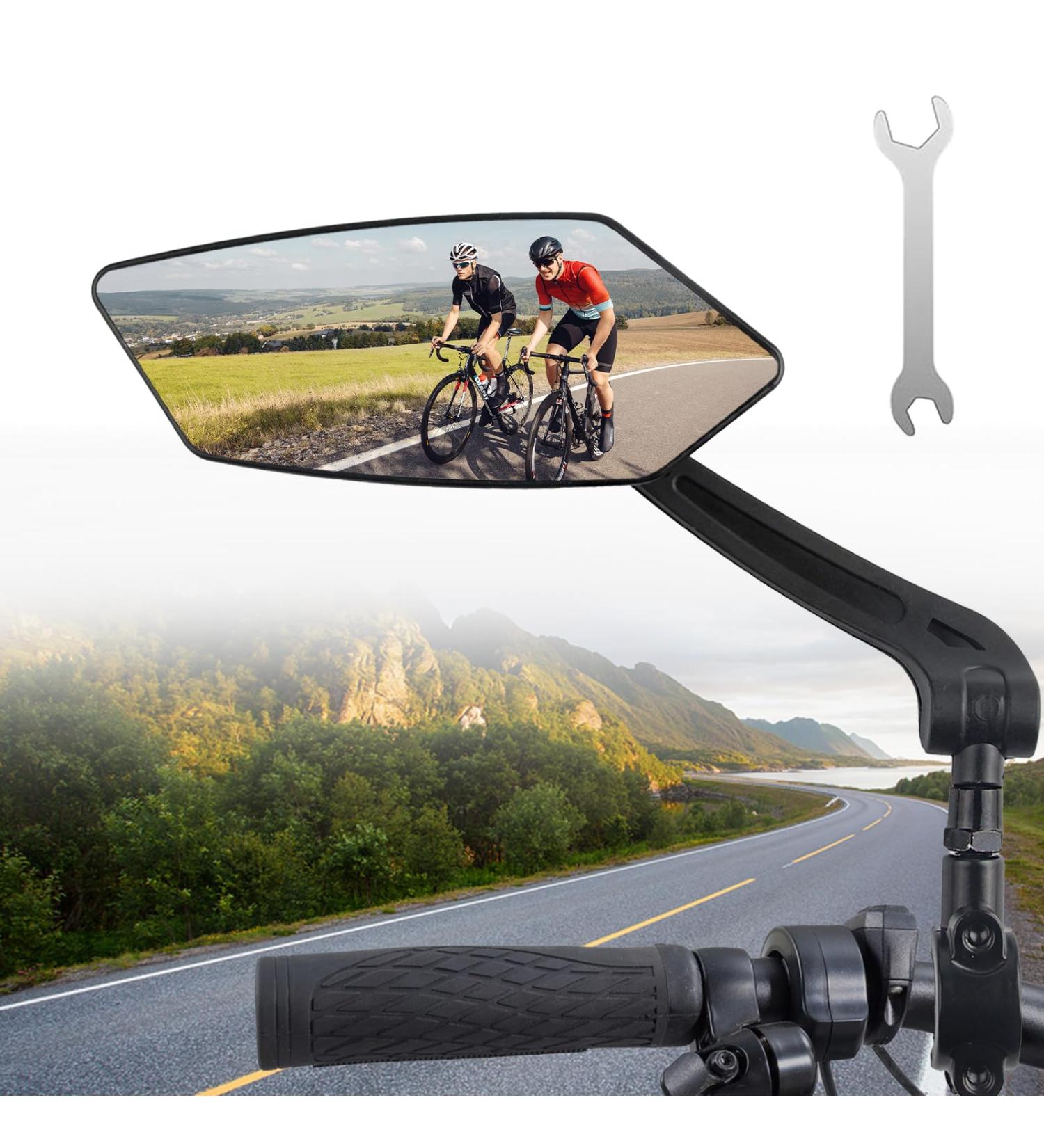 Xiaoxiaozhijia HD 360 Swiveling Foldable Handlebar Rear Mirror for E-Bikes | Left Side Bicycle Mirror for Scooters - Buy Online on SooperMarket.com