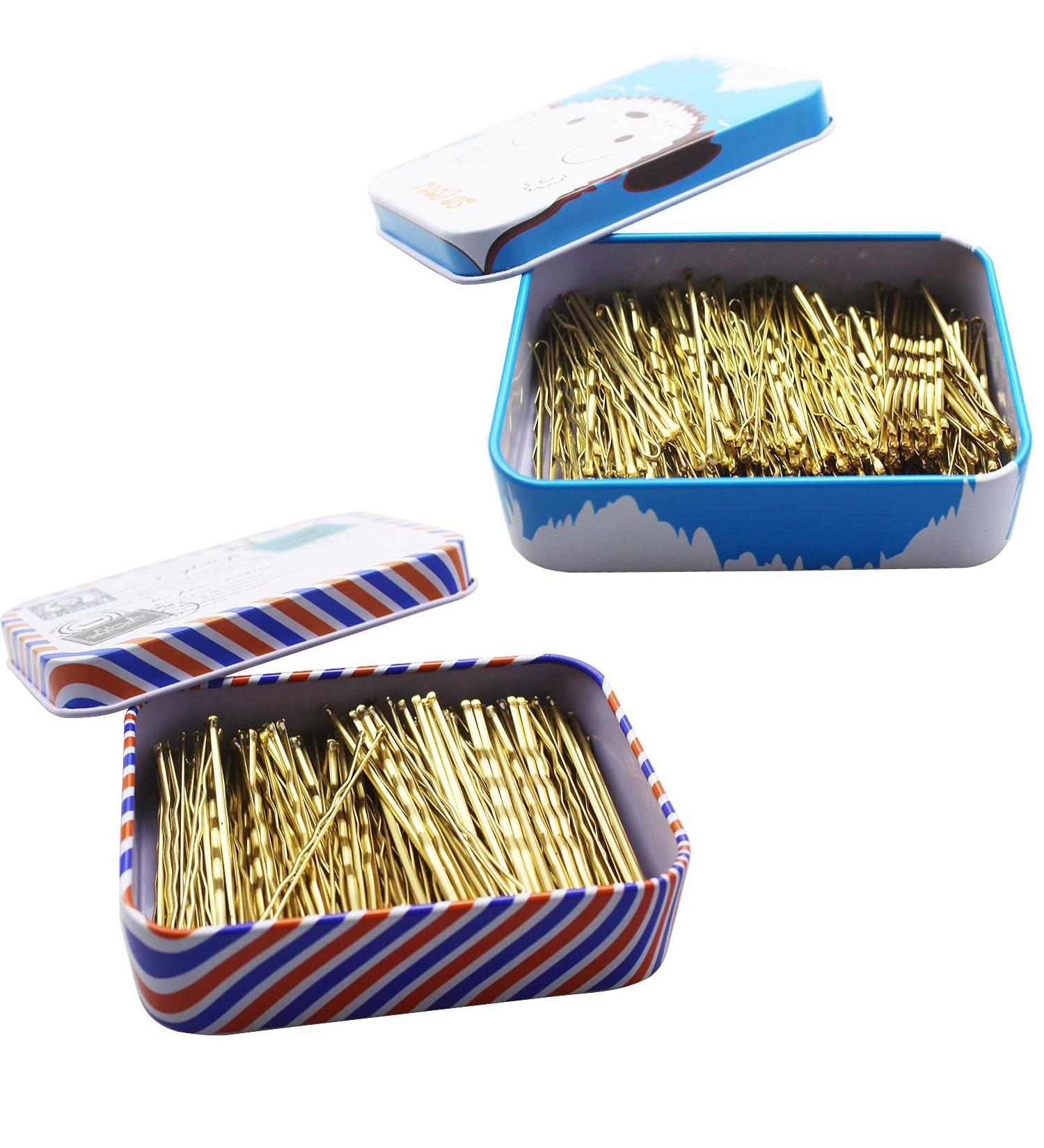 300 CT Hair Bobby Pins Set | Storage Box | 2.4 & 2 Sizes for Girls, Women | Blonde | Hair Accessories - Buy Online on SooperMarket.com