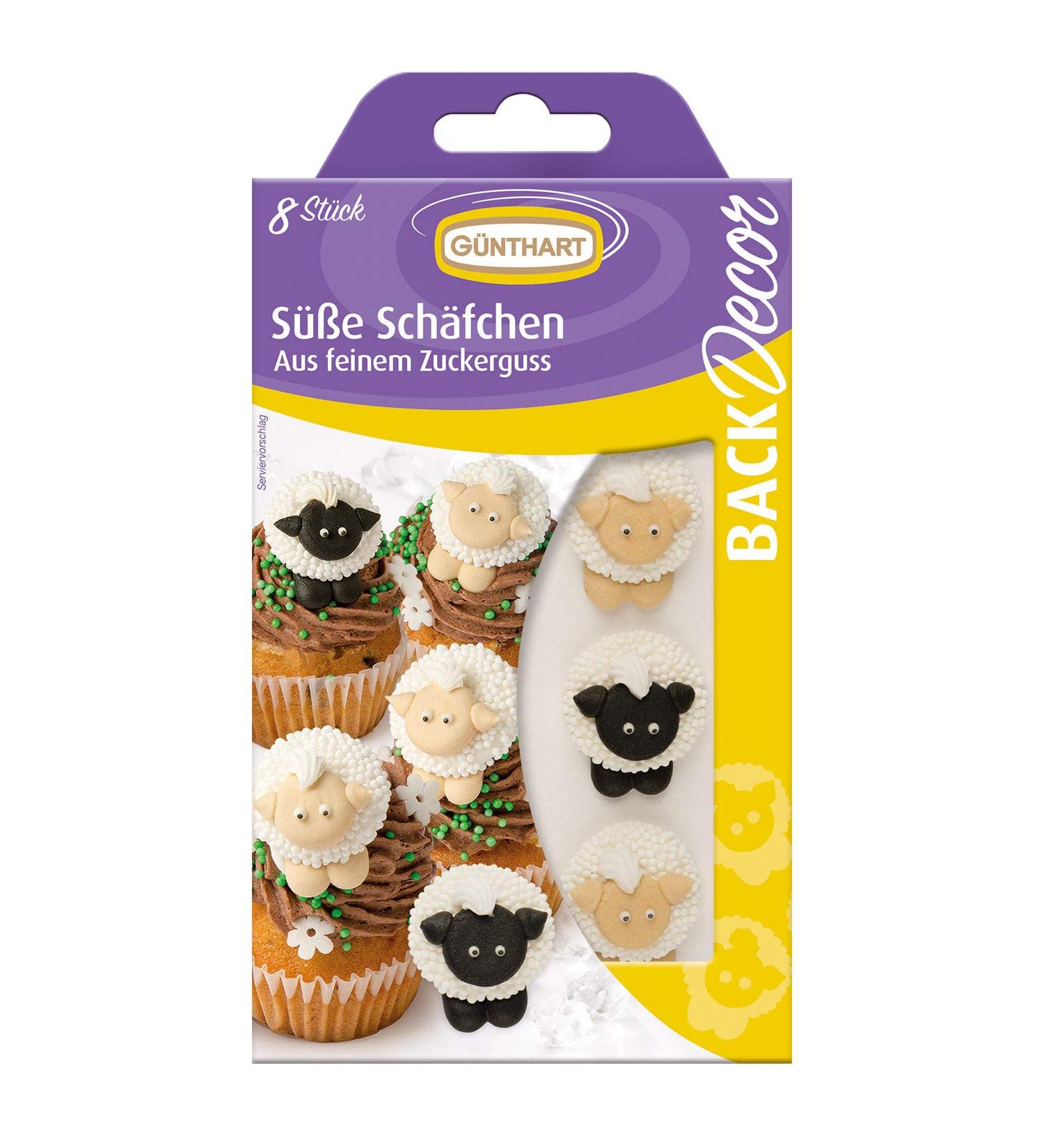 G nthart Backdecor Sweet Sheep | Edible Dessert Decorations for Cakes & Cupcakes | Unique Sugar Sheep Dark & Light Heads - Buy Online on SooperMarket.com