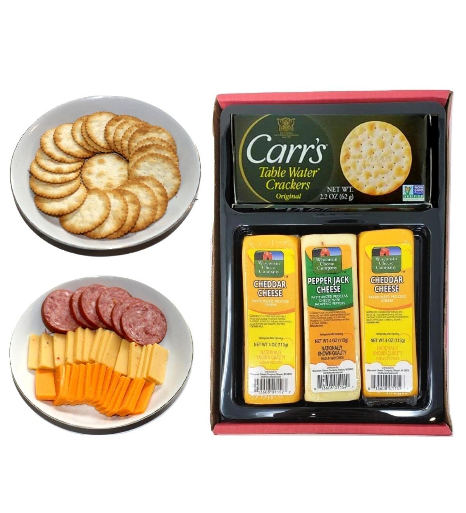 Wisconsin Cheese Company Cheddar & Pepper Jack Gift Box - Cheese Gift Baskets for All Occasions - Buy Online on SooperMarket.com