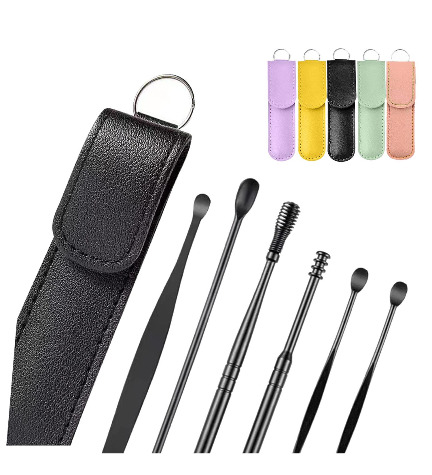 Professional 6-Piece Ear Cleaning Kit for Earwax Removal - 2023 Master Earwax Cleaner Tool Set in Black PU Leather Case - Buy Online on SooperMarket.com