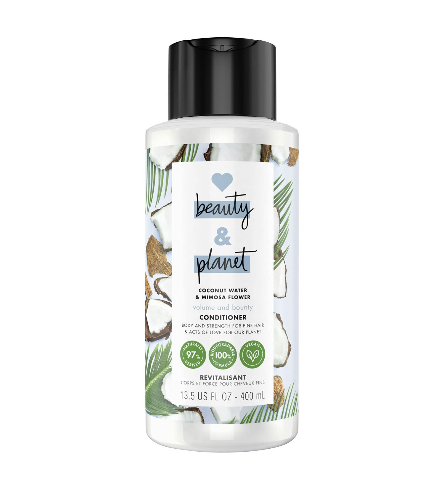 Love Beauty and Planet 100% Biodegradable Volume & Bounty Conditioner for Thin Hair | Coconut Water & Mimosa Flower | 0% Silicones Parabens & Dyes | 13.5 oz - Buy Online on SooperMarket.com