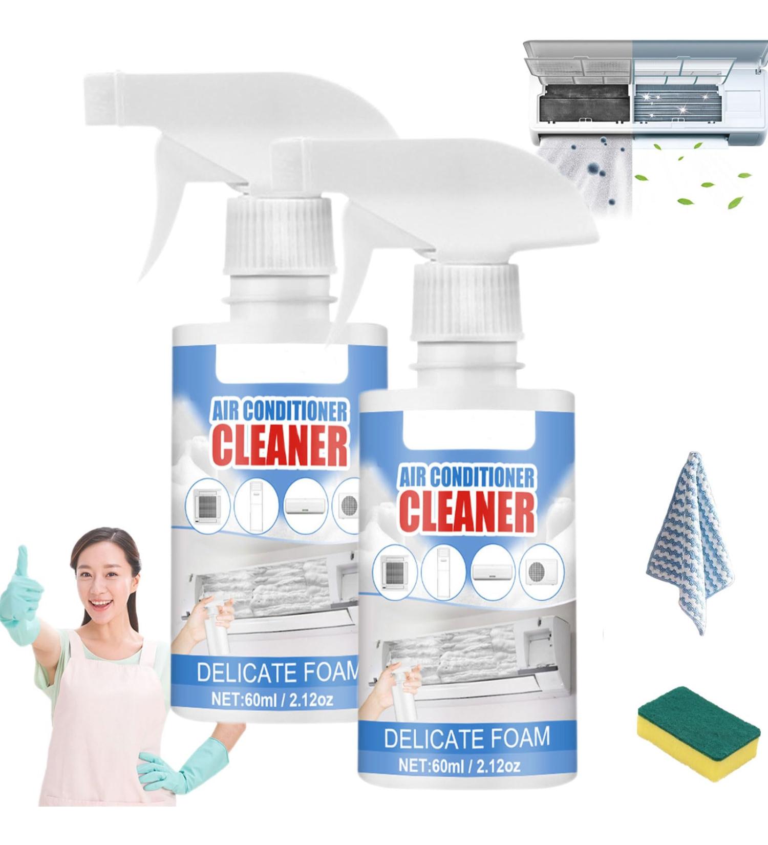 Household Air Conditioner Cleaner Air Conditioning Filter Cleaning 60ml Air Conditioner Foam Coil Cleaner Multipurpose Cleaner Stain Remover for Home Quickly with No Rinse (2Pcs) - Buy Online on SooperMarket.com