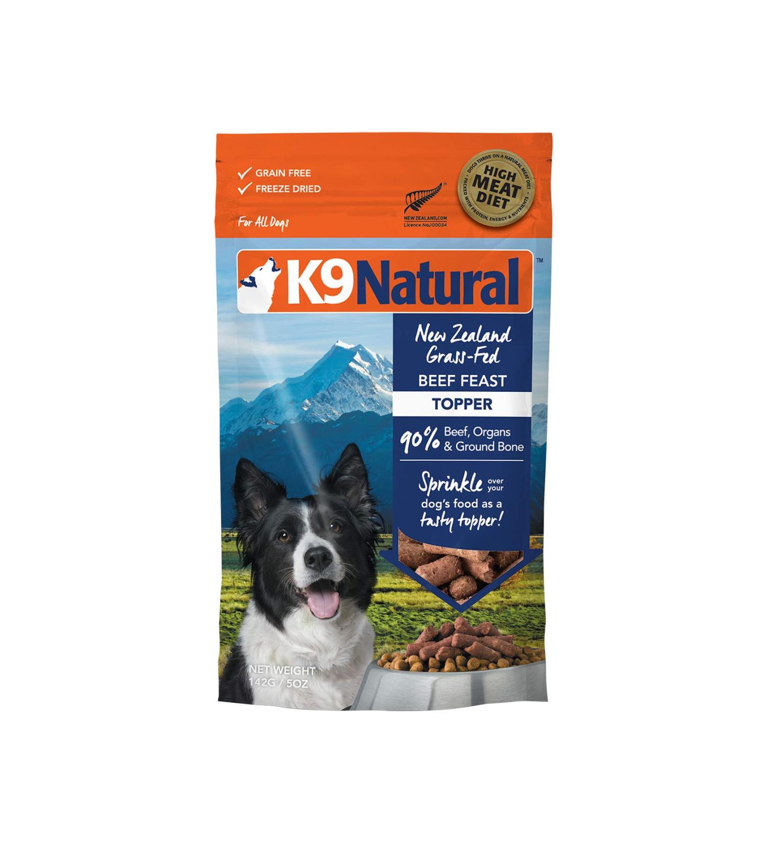K9 Natural Freeze Dried Dog Food Topper - Grain Free Hypoallergenic Beef Mixer 5oz - Buy Online on SooperMarket.com