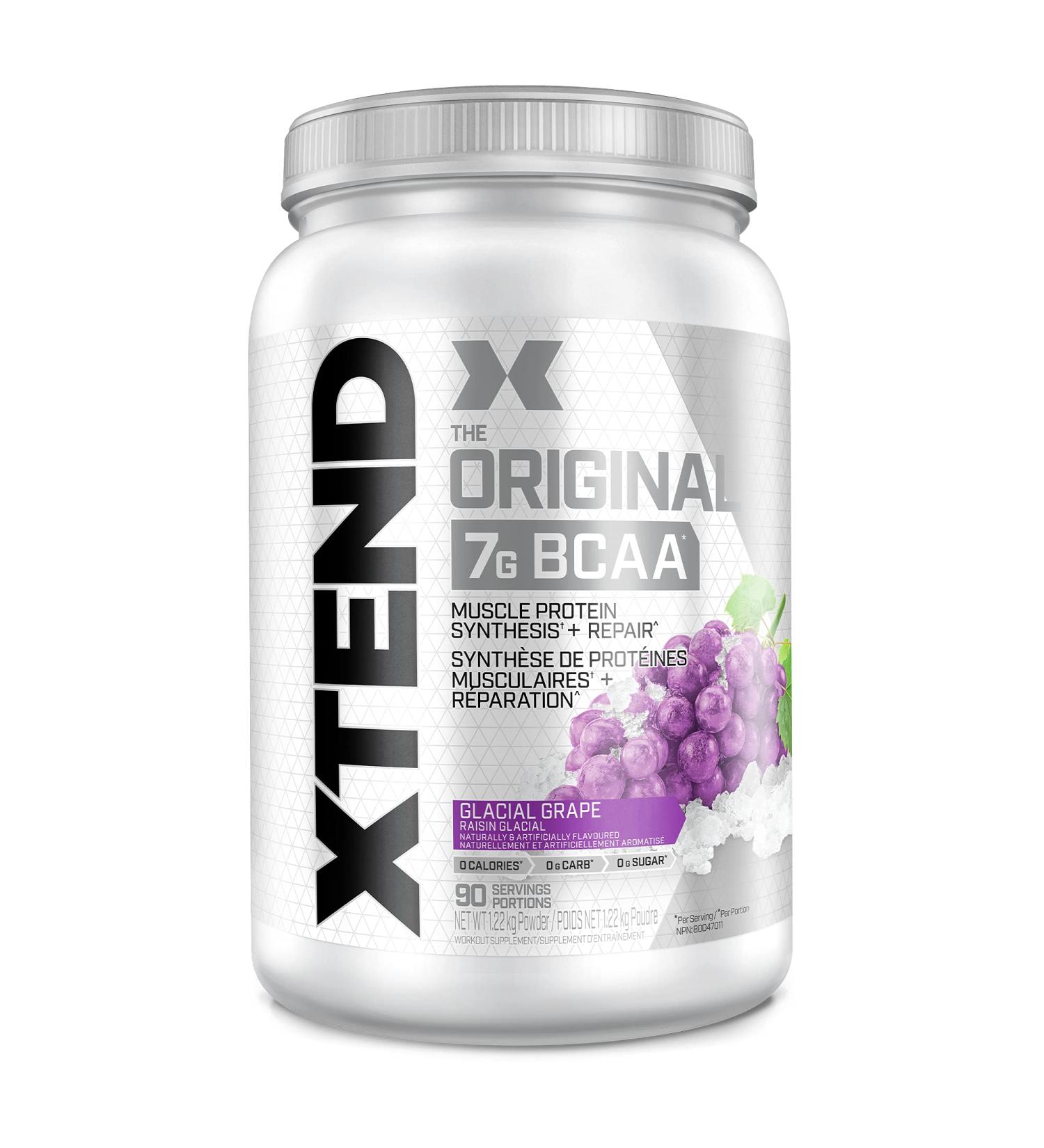 Scivation XTEND Original BCAA Powder - Sugar-Free Muscle Recovery with 7g BCAA 2.5g L-Glutamine - Glacial Grape 90 Servings Glacial Grape 90 Servings (Pack of 1) - Buy Online on SooperMarket.com