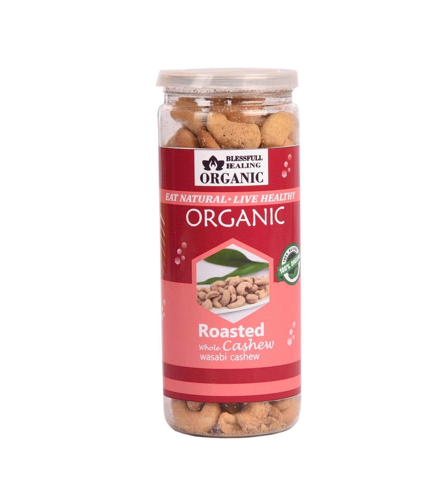Blessfull Healing Organic Natural Vegan Wasabi Roasted Whole Cashew Nuts Crunchy Kaju 150 Gram - Buy Online on SooperMarket.com
