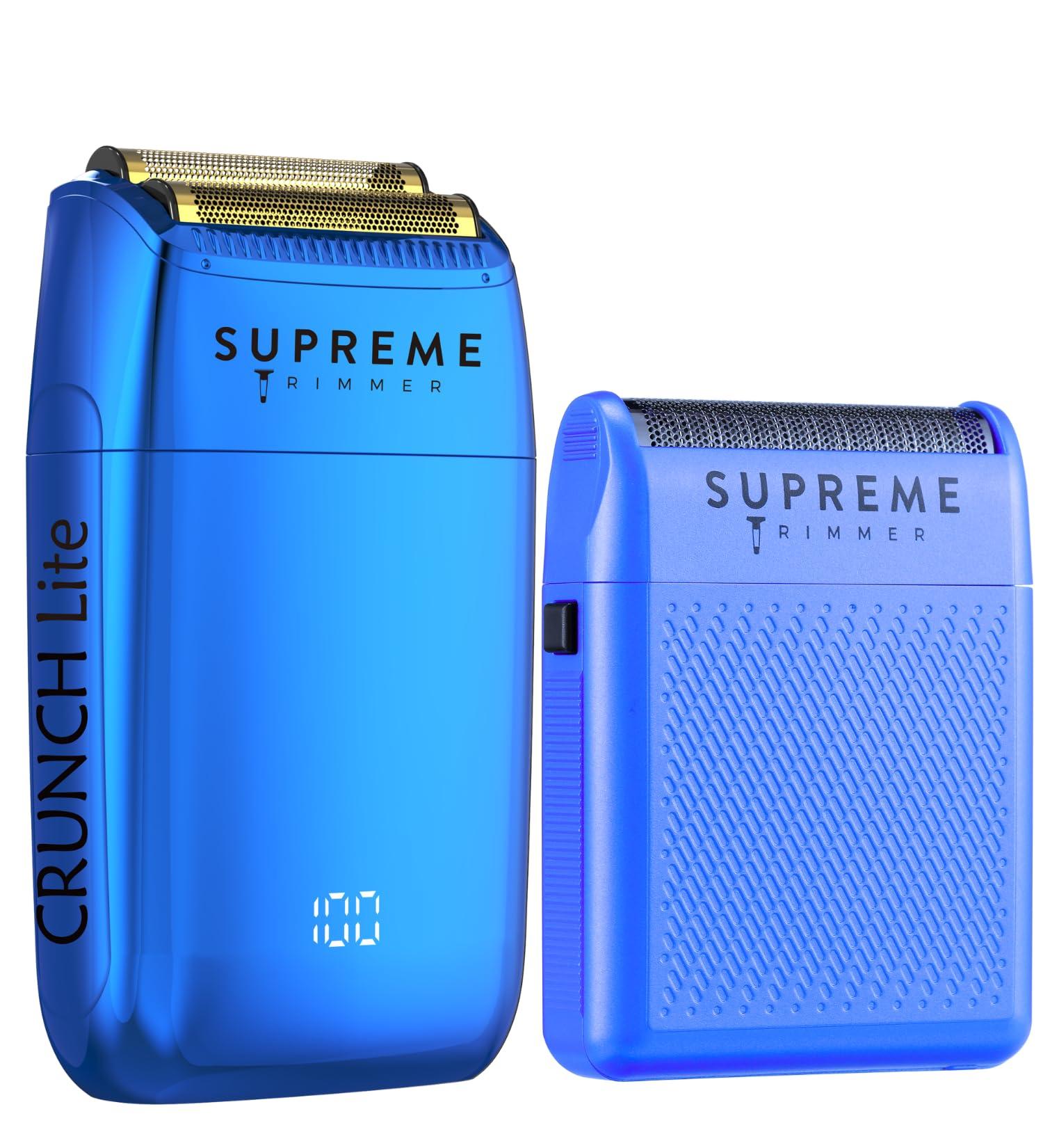 Supreme Trimmer Crunch Lite & Solo Foil Shaver Kit - Pro Barber Electric Foil Razor STF600 & STF101 Set | Blue - International Shipping Available - Buy Online on SooperMarket.com