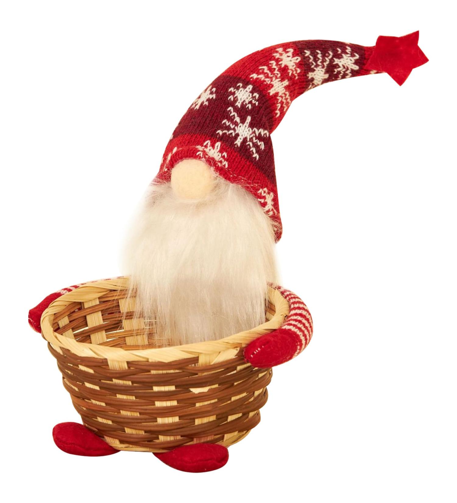 Christmas Candy Basket Table Decor Gnomes Wicker Basket for Christmas Candy Storage Jars Weaving Santa Claus Storage Basket for Christmas Decorations Red Christmas Table Decoration Christmas Storage - Buy Online on SooperMarket.com