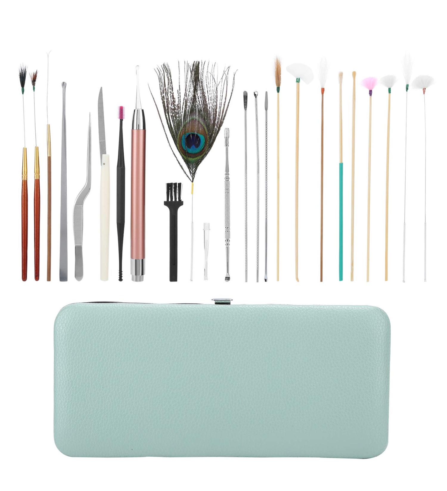 Ear Wax Removal Tool Set - 23 Piece Double Ended Ear Picks Stainless Steel Mint Green Ear Scoop - Ear Pick Sets - Buy Online on SooperMarket.com