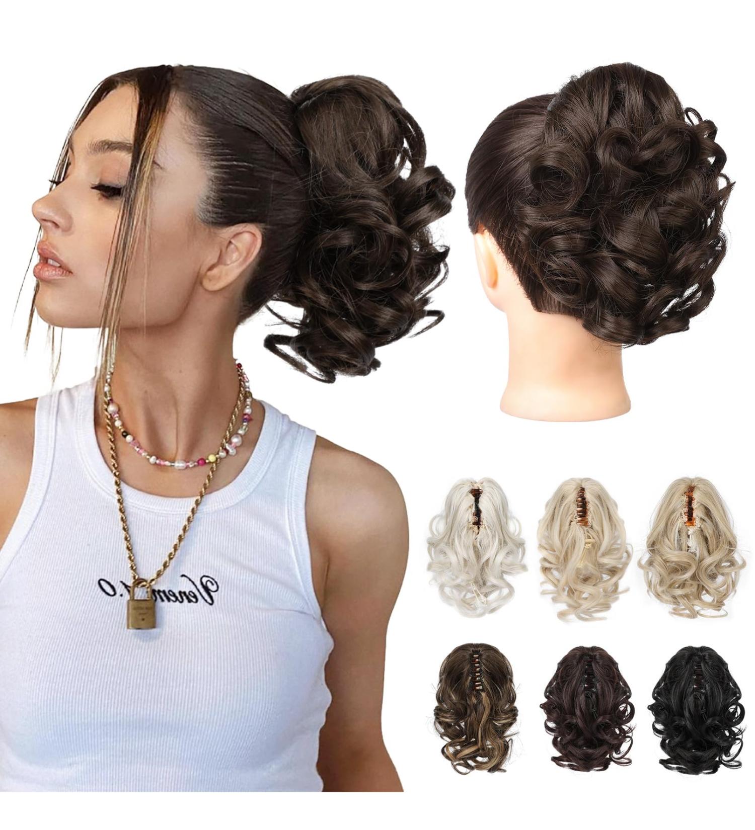 REECHO Short Curly Wavy Ponytail Extension in Dark Chocolate Brown - HP001 - Buy Online on SooperMarket.com