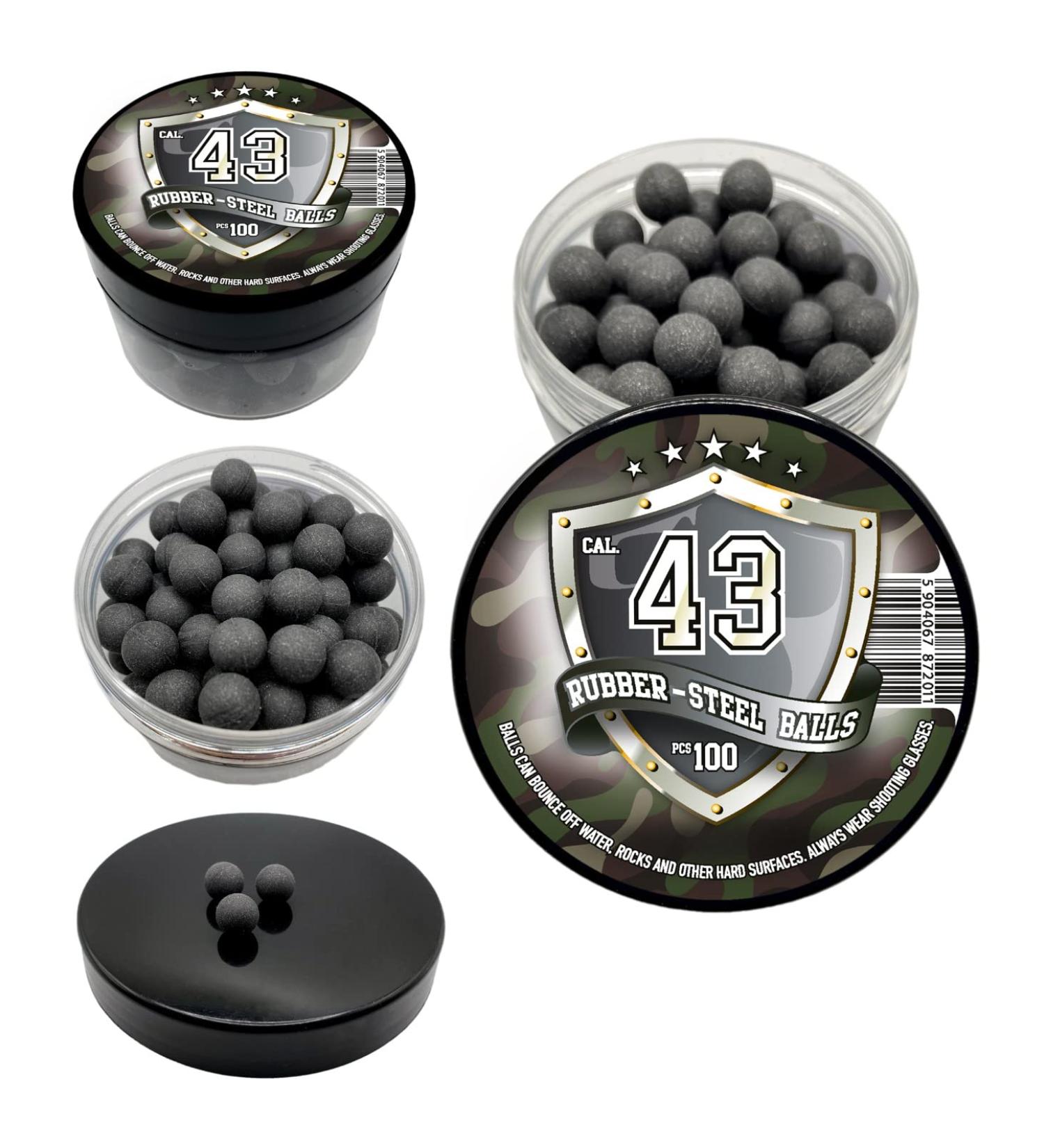 Hard Mix Rubber Steel Balls .43 Cal - 100 Count | 1.8 Grams Projectiles for Self Home Defense Pistols - Buy Online on SooperMarket.com