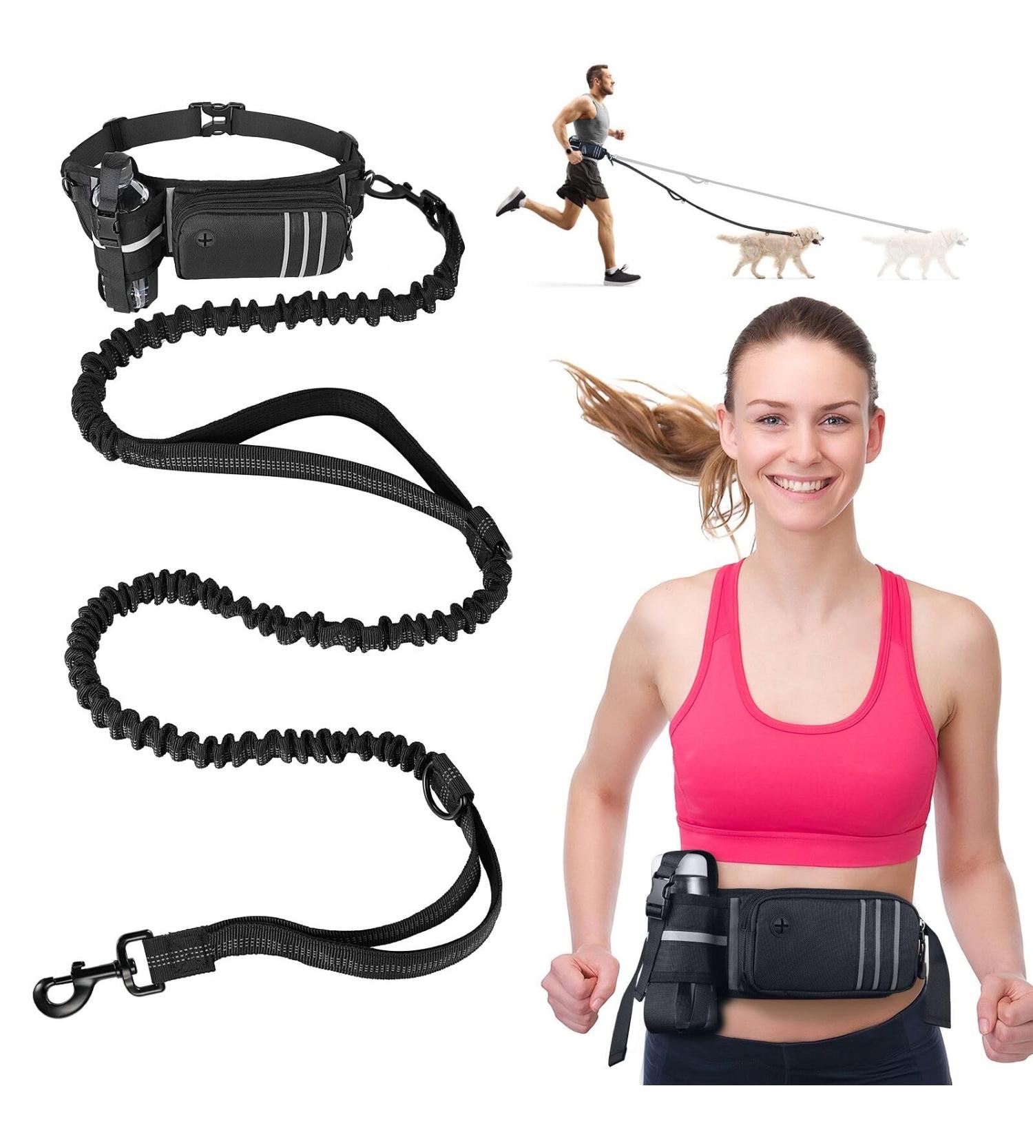 Premium Jogging Lines for Dogs - Dual Handle Leash with Belly Belt & Reflective Seams | Perfect for Medium & Large Breeds - Buy Online on SooperMarket.com