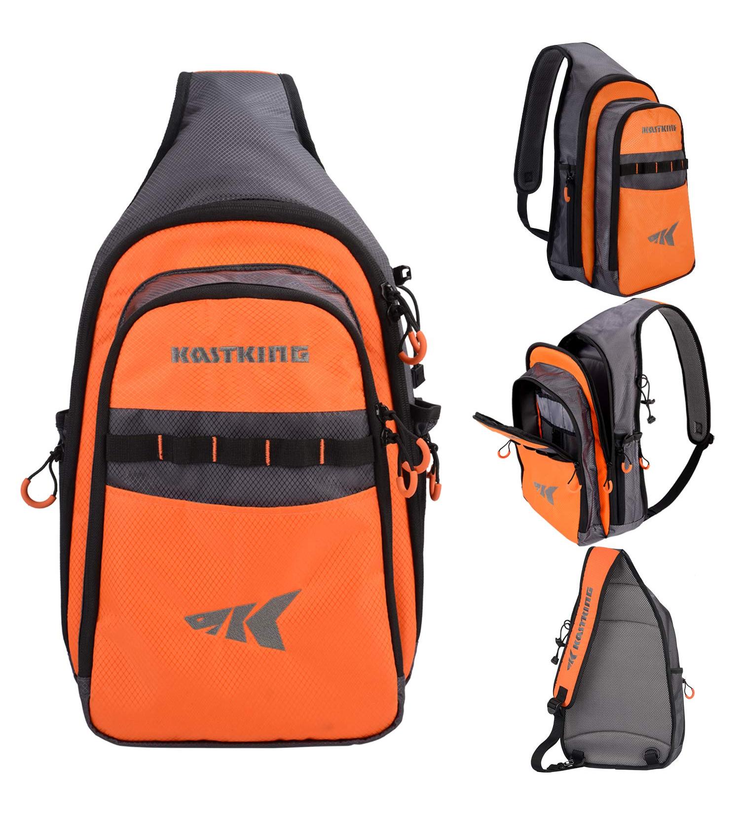 KastKing Pond Hopper Fishing Sling Tackle Storage Bag - Lightweight Sling Backpack for Fishing, Hiking, Hunting, and Camping - Orange Sling Bag - 17.7x12.6x6 Inches - Buy Online on SooperMarket.com