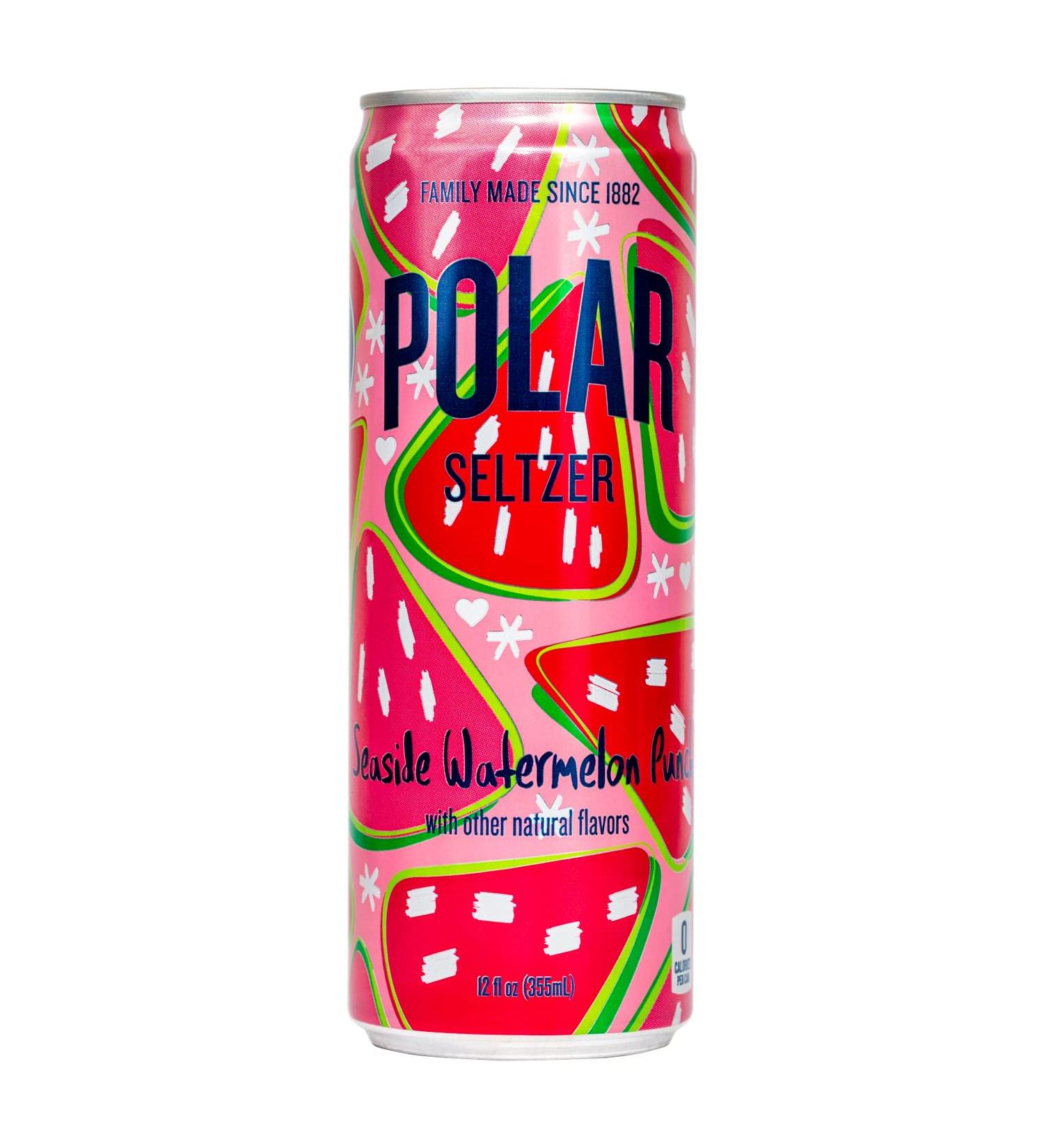 Polar Seltzer Water Limited Edition Watermelon Punch 12 oz Slim Can 6 Pack - Refreshing Watermelon Punch Flavor - Buy Online on SooperMarket.com