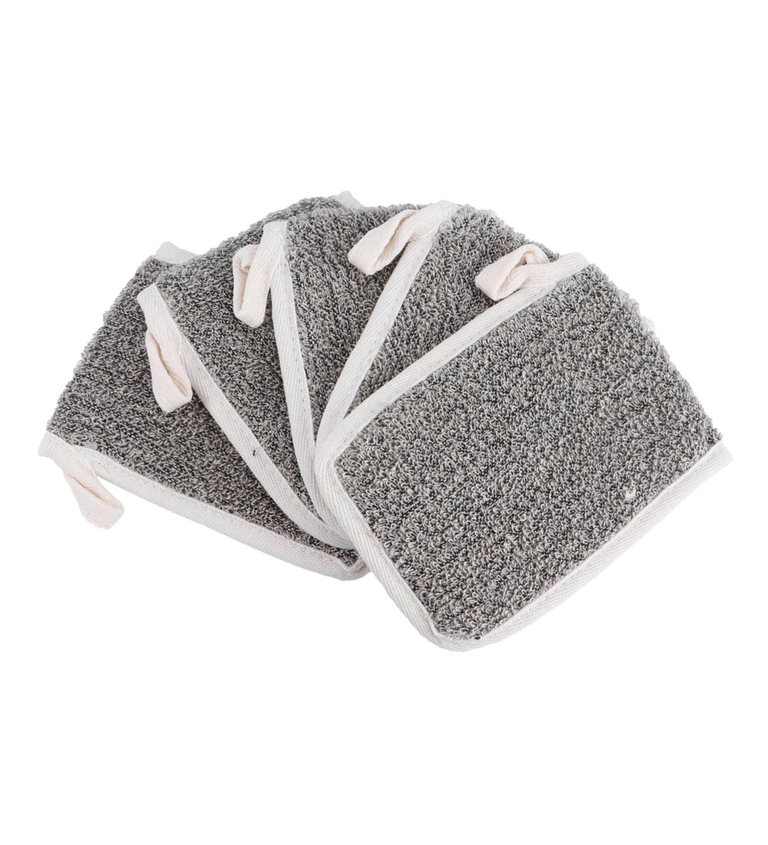 HAPINARY 5pcs Flip Soap Foam Net Scrub Exfoliating Bags Bath Accessory Foaming Pouches Khaki Cotton Linen - Buy Online on SooperMarket.com