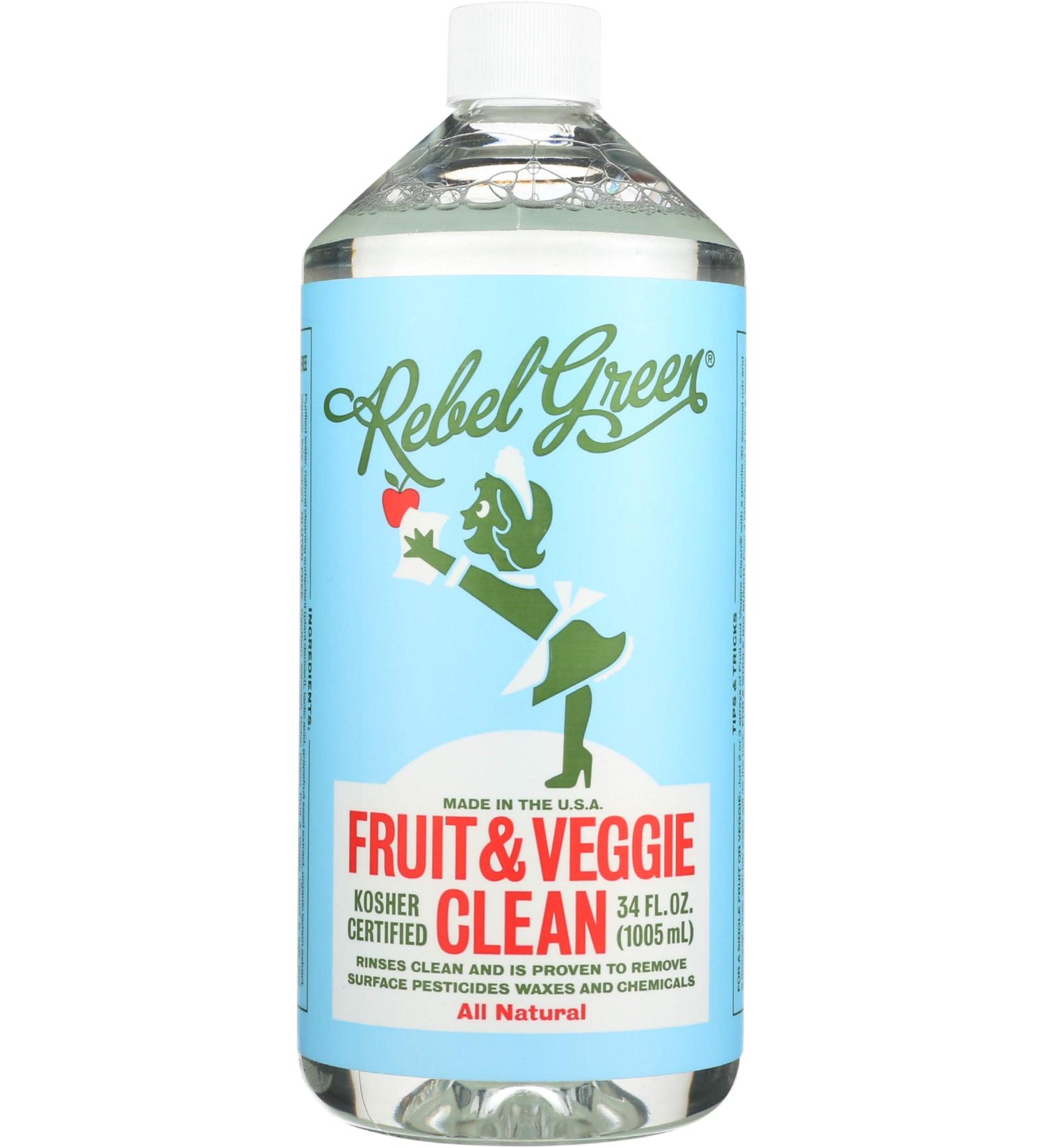 Rebel Green Cleaner Refill - 34 Fl Oz Fruit & Veggie Cleaner | Eco-Friendly & Effective - Buy Online on SooperMarket.com