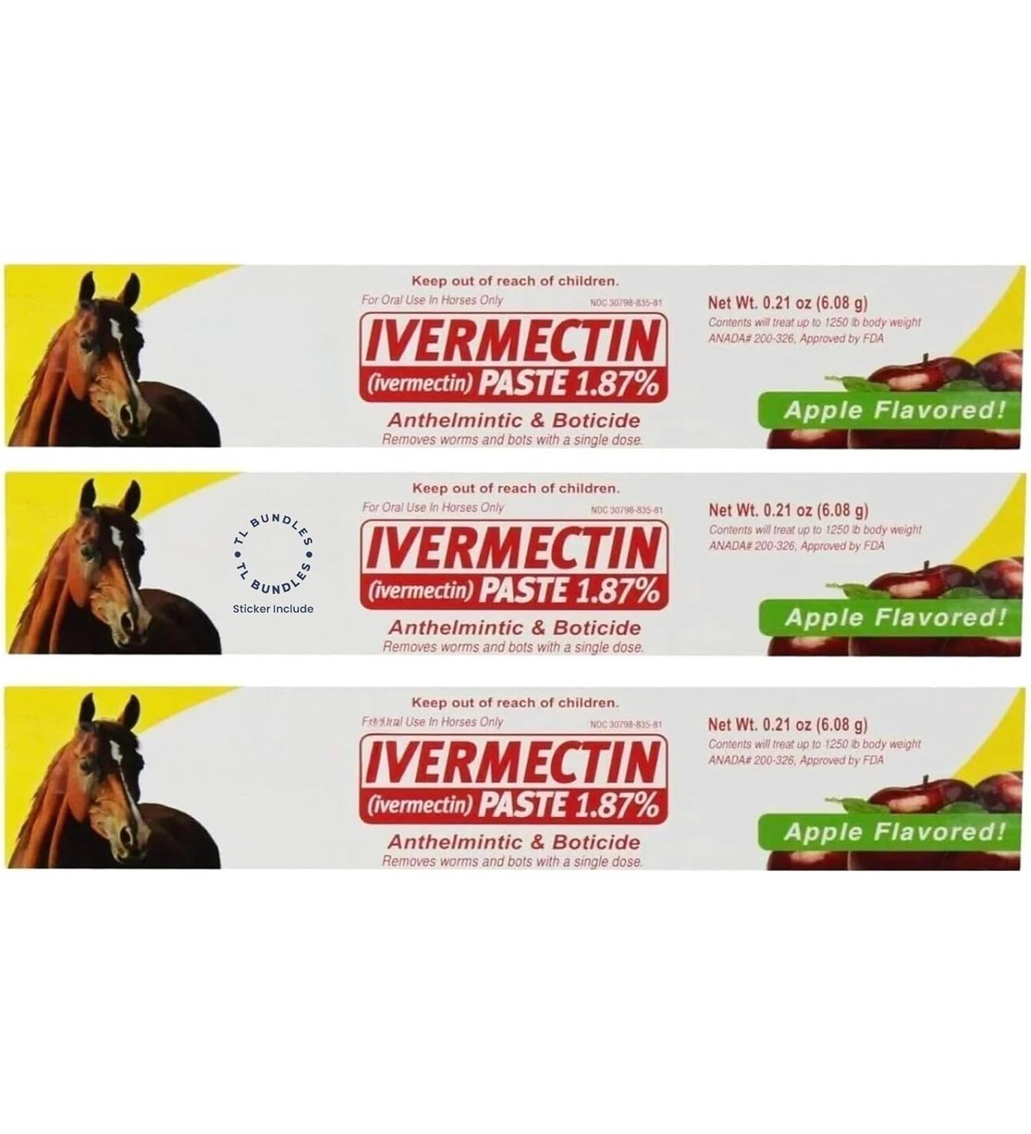 Durvet Ivermectin Paste 1.87% - Removes Worms and Bots - 3 Pack - Buy Online on SooperMarket.com