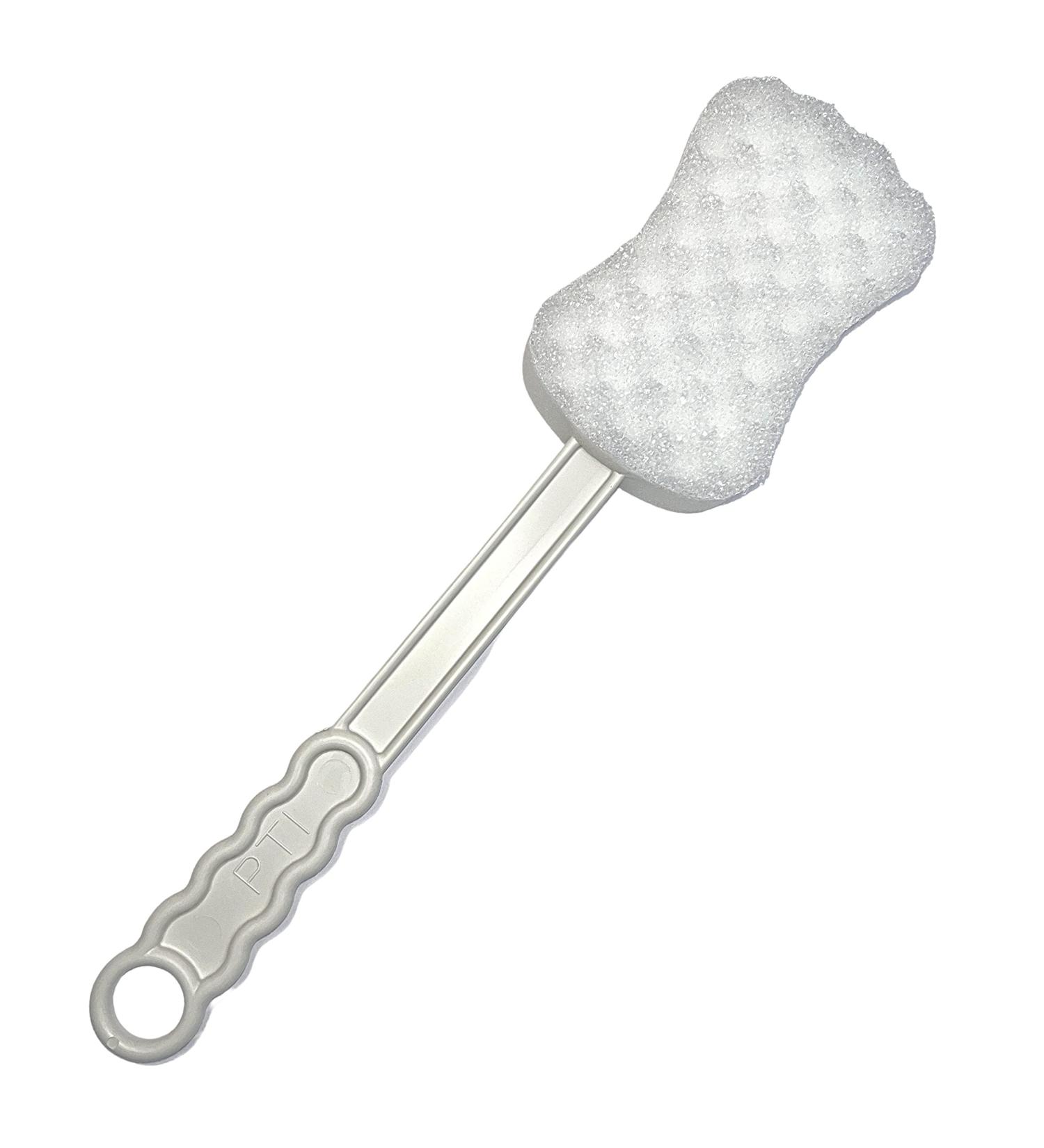 Long Handled Body & Back Scrubber - Exfoliating Bath Sponge for Men, Women, and Elderly - Wet/Dry Brushing Aid - Buy Online on SooperMarket.com