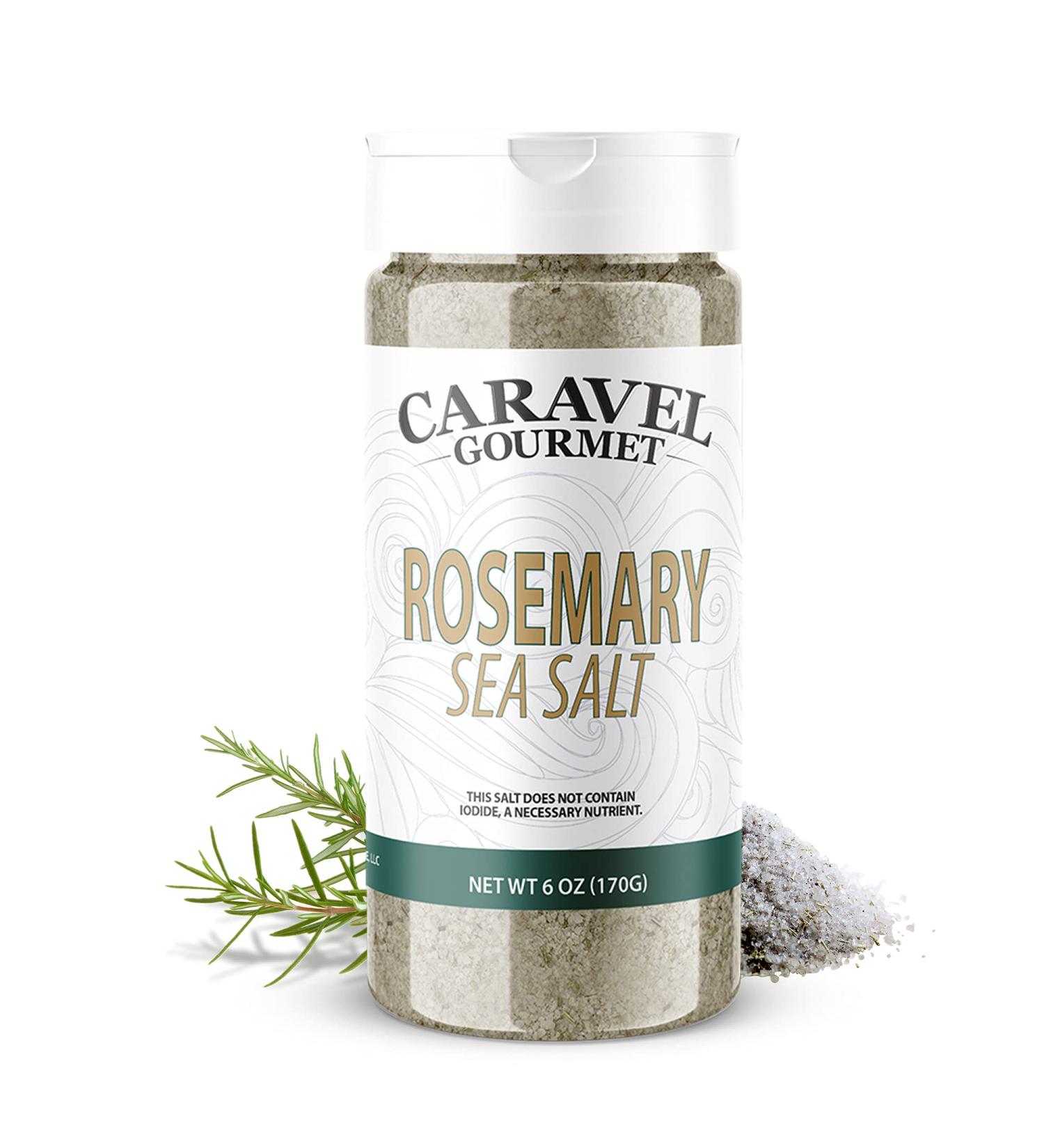 Caravel Gourmet Rosemary Sea Salt Shaker - All Natural 6 Ounce Gourmet Sea Salt - Buy Online on SooperMarket.com