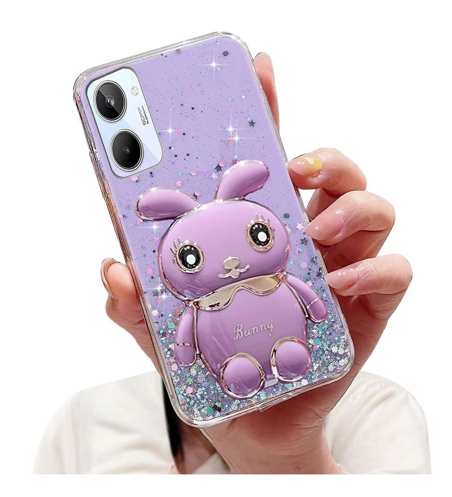 Tivenfezk Nadoli Oppo Realme 10 4G Case - Glitter Rabbit Stand Soft Silicone Bling Cover Transparent Protective Shell - Buy Online on SooperMarket.com