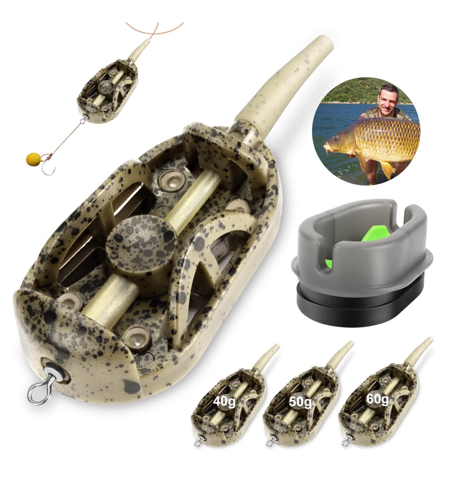 Realure 4-in-1 Method Feeder Accessories for Carp Fishing - Inline Lead Feeder with Weights | 40G 50G 60G | Pellets & Feeder Rod Essentials - Buy Online on SooperMarket.com