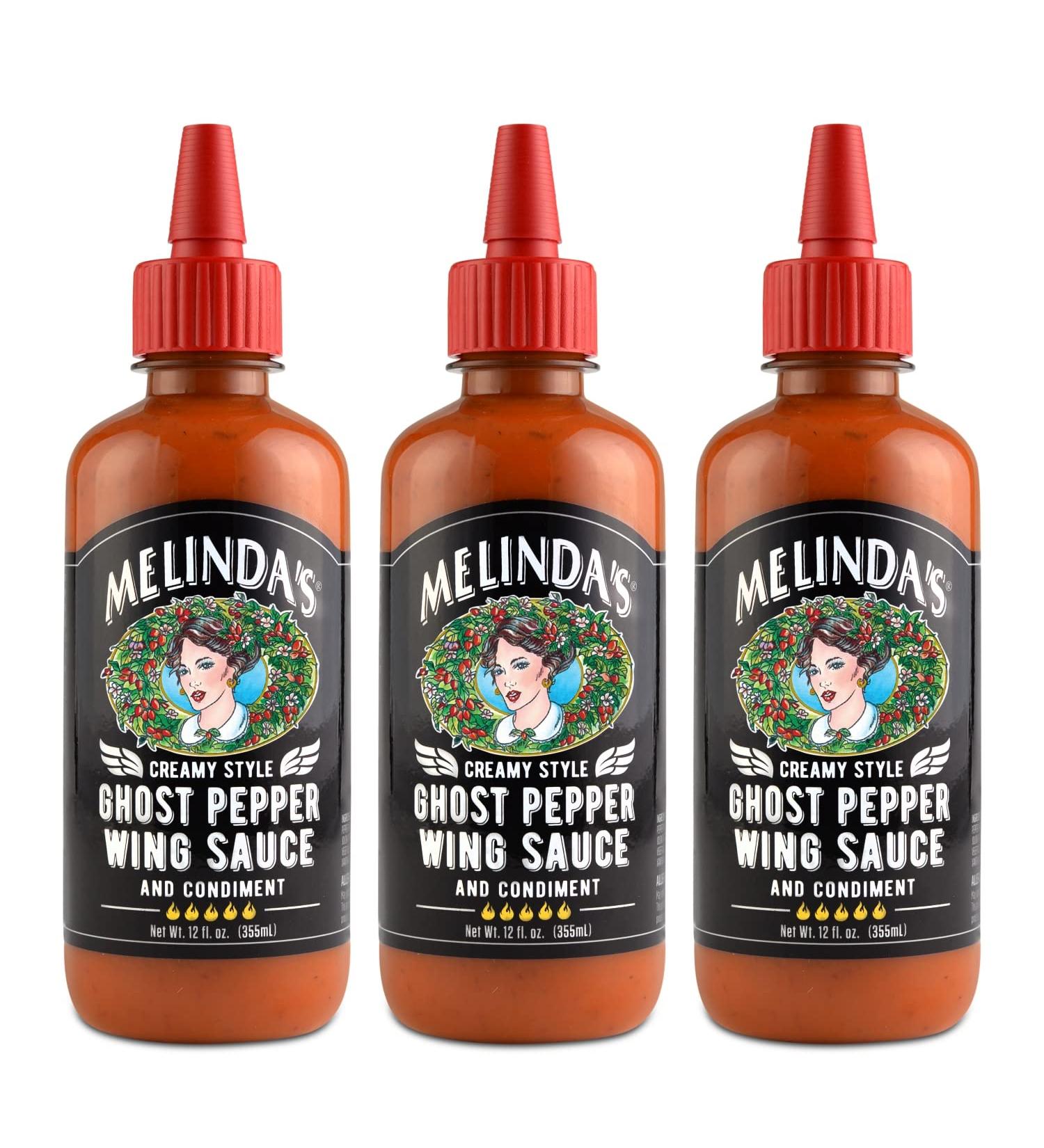 Melinda's - Creamy Style Ghost Pepper Wing Sauce - 12oz, 3pck 12 oz (Pack of 3)