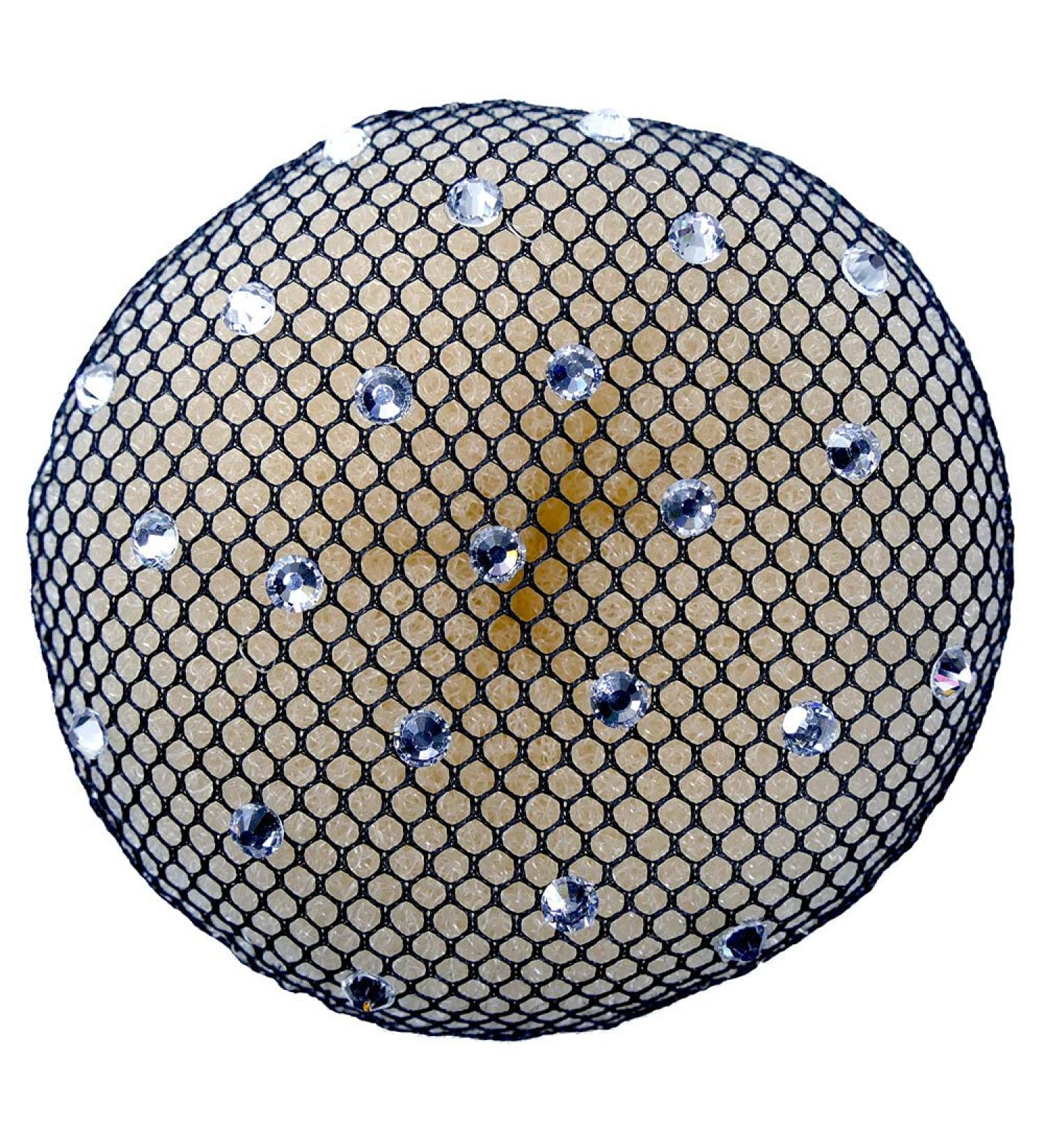 Elegant Crystal Black Hair Net with Rhinestones | International Shipping Available - Buy Online on SooperMarket.com