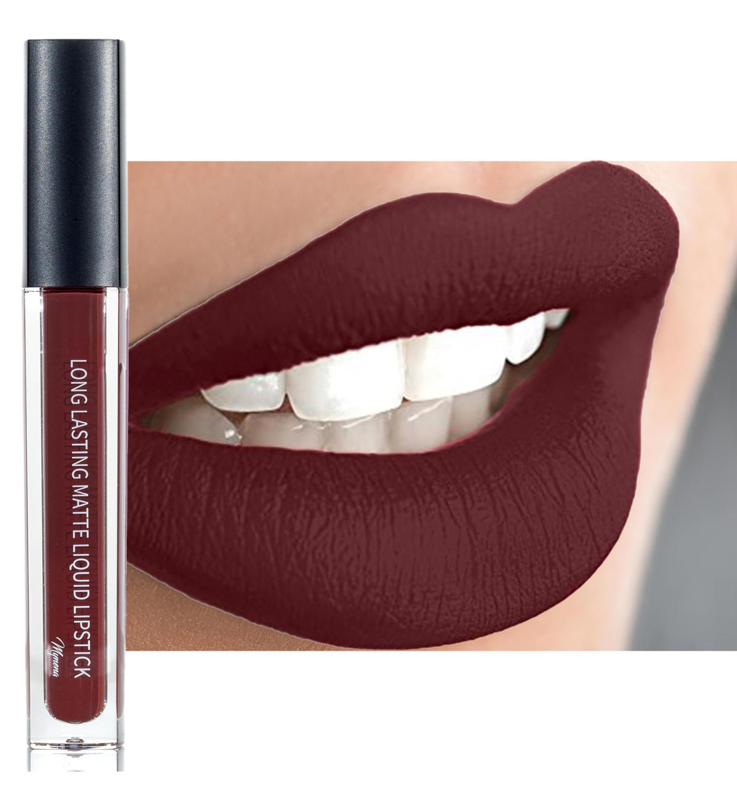 Emma Burgundy Red Matte Liquid Lipstick - Long Lasting & Waterproof | Talc-Free, Mica-Free, Gluten-Free, Paraben-Free - Buy Online on SooperMarket.com