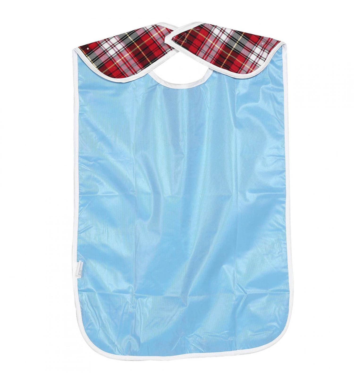 Adult Bib 3colors Adult Bib Washable Reusable Waterproof Dinning Aid Clothes Protector Clothing Protector with Optional Crumb Catcher and Vinyl Backing 17.7 * 29.5inch(Blue) - Buy Online on SooperMarket.com