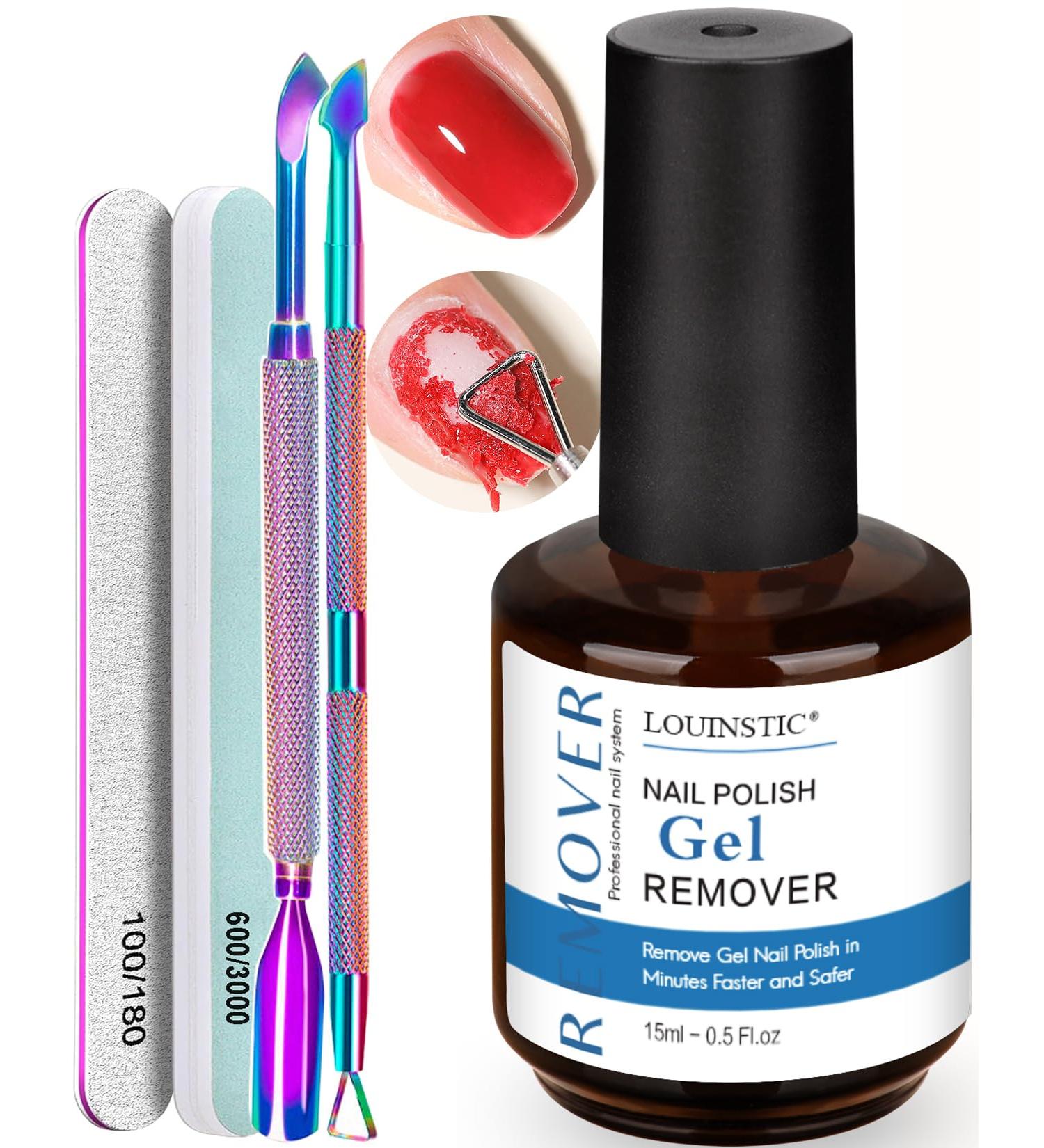 LOUINSTIC Gel Nail Polish Remover - Quick No Soak Gel Remover for Fast Nail Polish Removal | Professional Gel Polish Remover Kit - Buy Online on SooperMarket.com