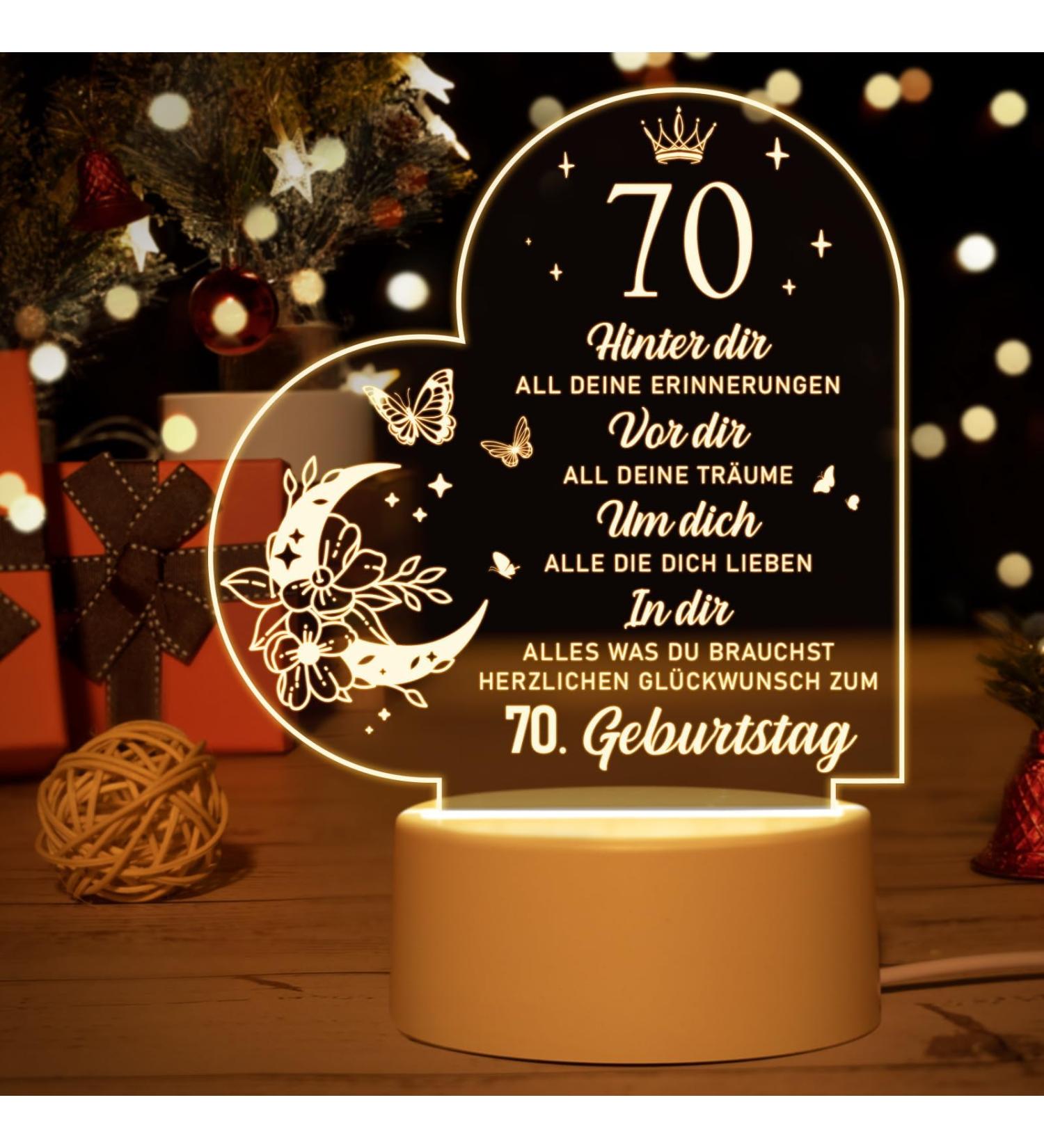 70th Birthday Gifts for Him & Her | Acrylic Night Light Decorations for 1953 Celebrations - Buy Online on SooperMarket.com