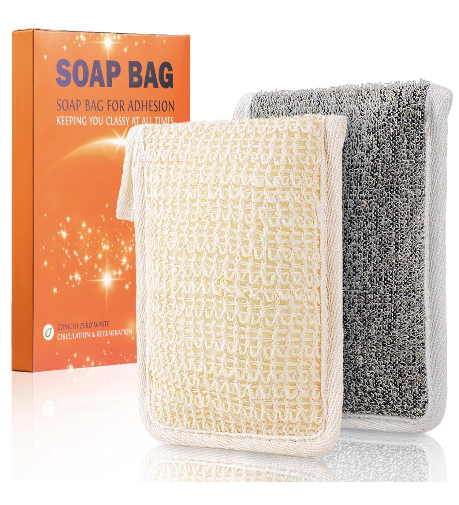 Exfoliating Soap Storage Bag | Bath & Shower Essential for Smooth Clean Skin - Fits Standard Soap Bars - Buy Online on SooperMarket.com