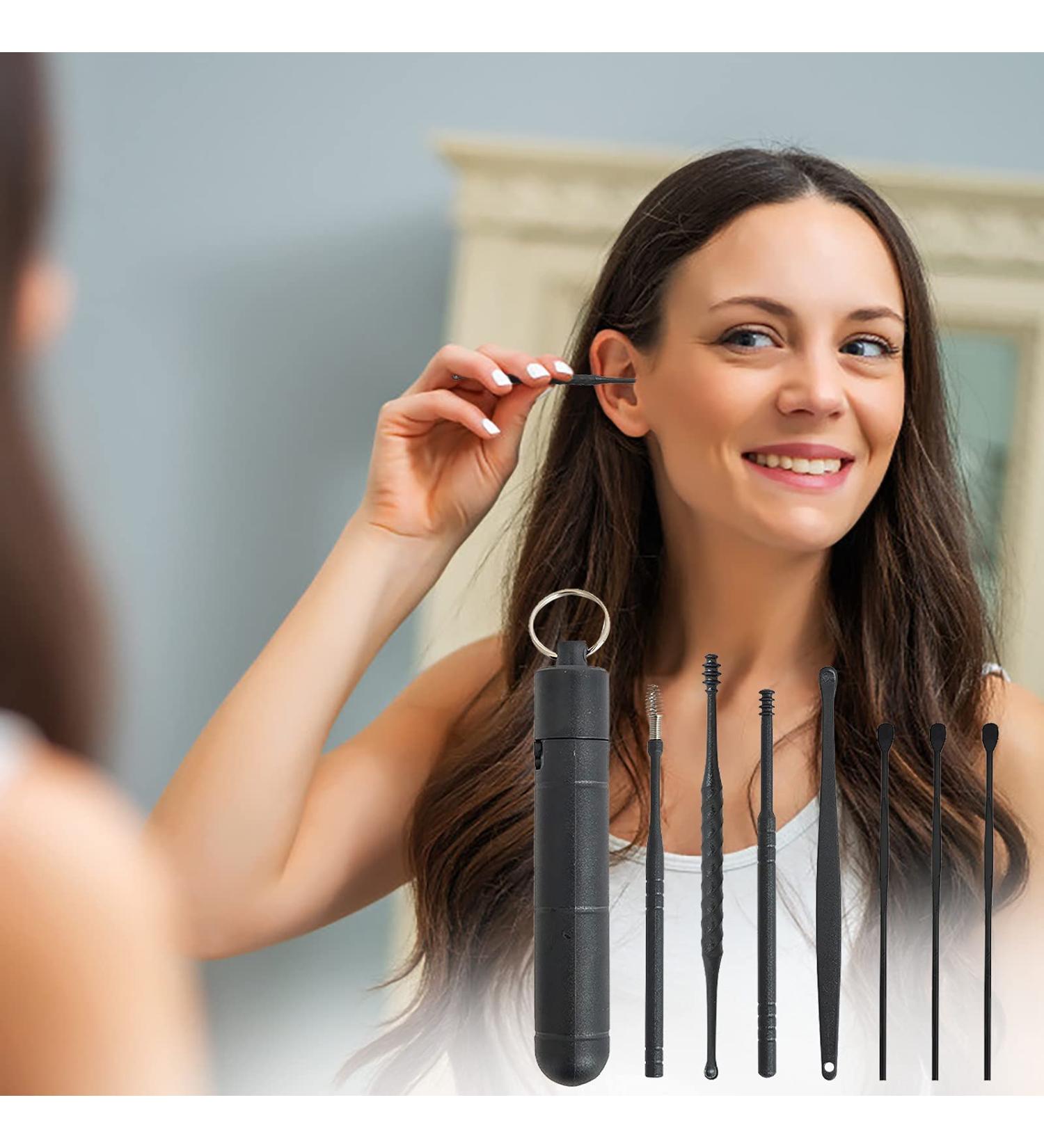 Heimeabi Stainless Steel Ear Wax Cleaner Tool Set - Korean Beauty, Black One Size - Buy Online on SooperMarket.com