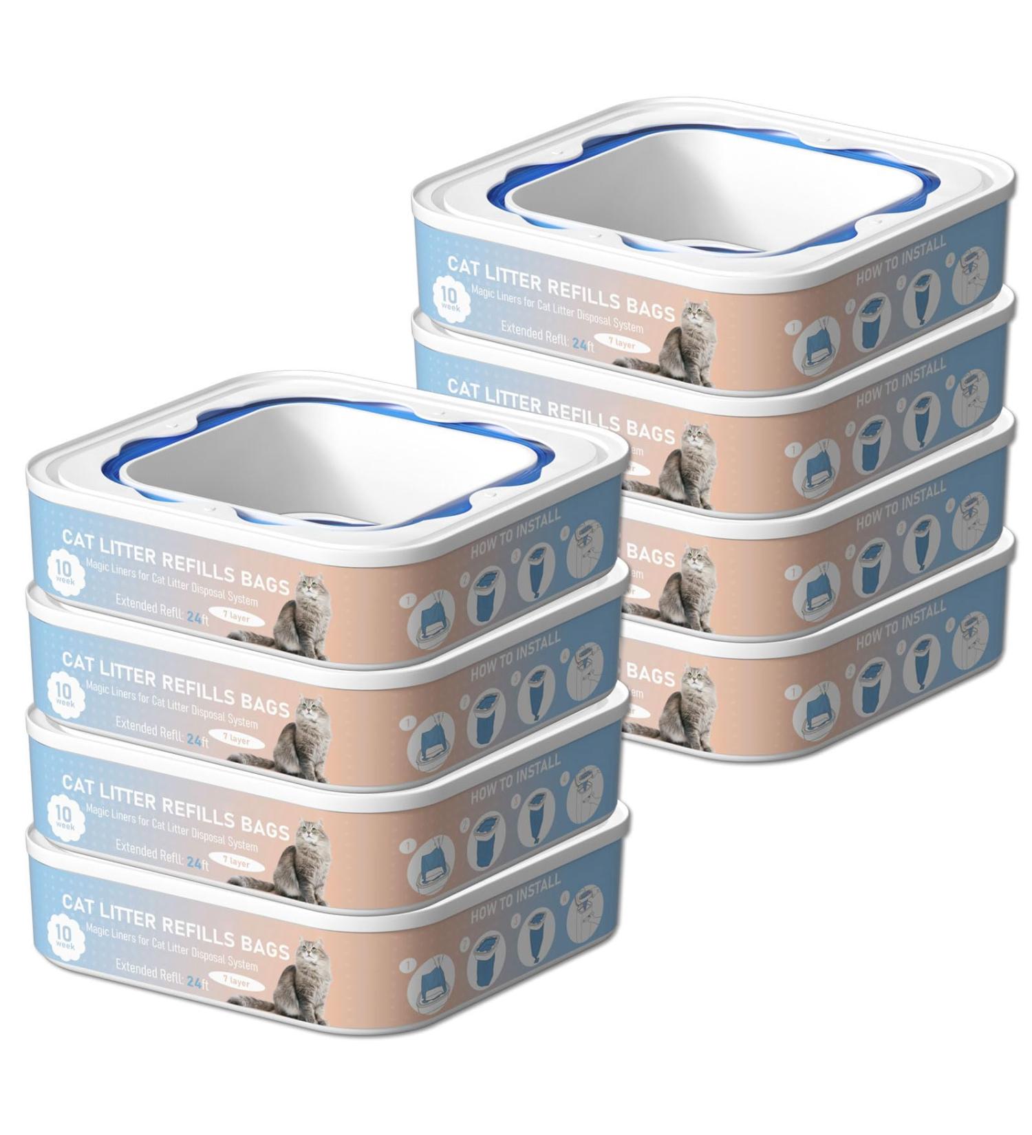 Fununcat Cat Litter Refill Bags Cartridge Compatible with Litter Cat Genie Standard Plus XL+ and XL Pail Refills Odor Control Cat Litter Bags Pet Waste Bags Box Accessories 8 Pack 1 count (Pack of 8) - Buy Online on SooperMarket.com