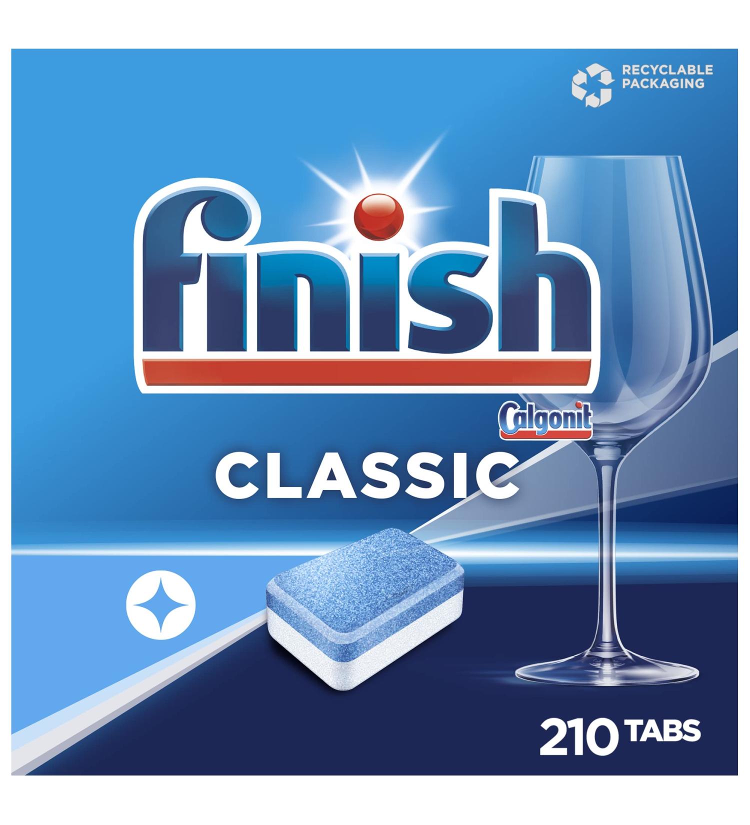 Finish Classic Dishwasher Tabs - Phosphate-Free 210-Count Savings Pack for Superior Dish Cleaning - Buy Online on SooperMarket.com
