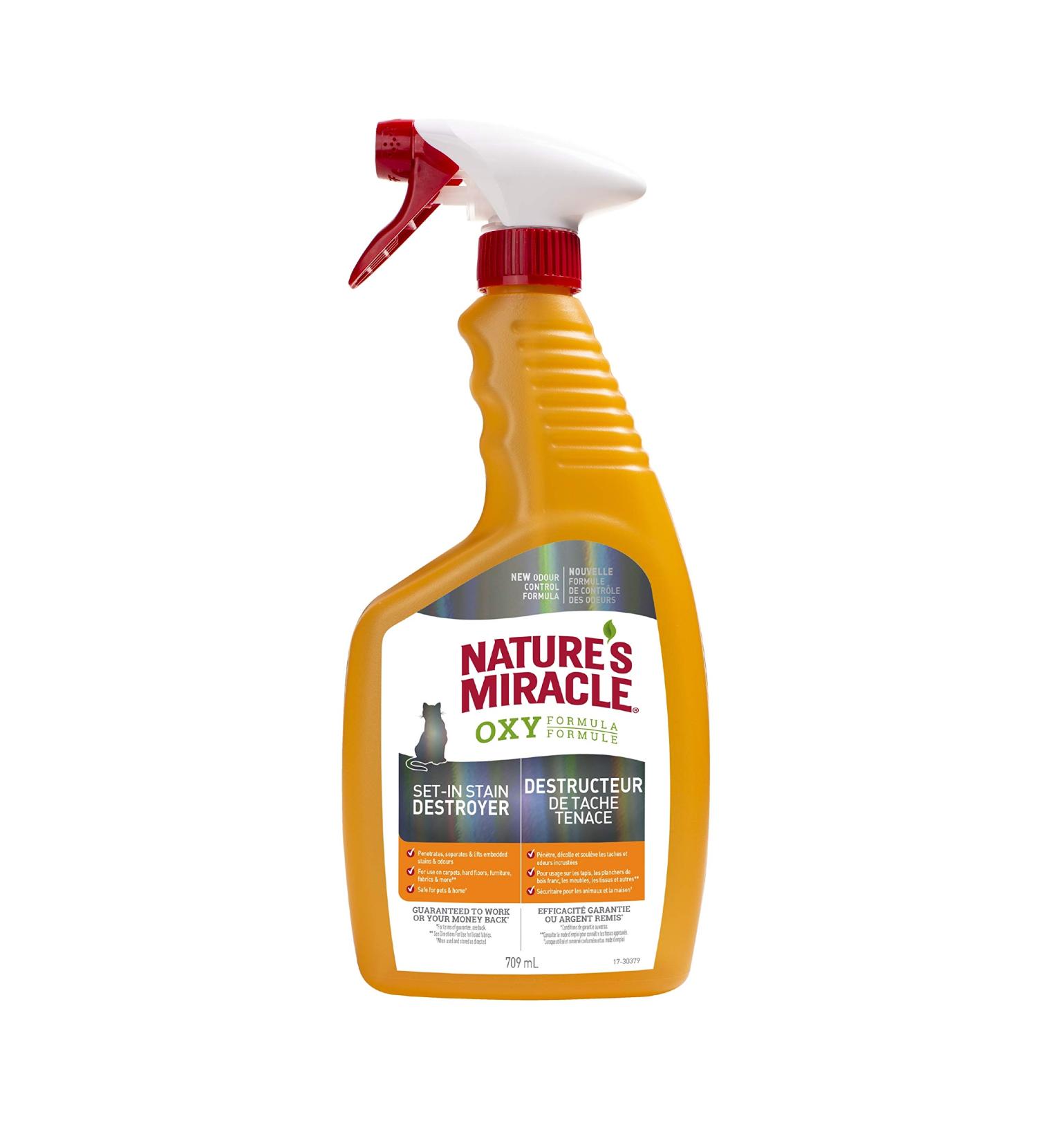 Nature's Miracle JFC Stain & Odor Remover Oxy - Clear 24oz (Trigger) For Cats 24oz (Trigger) For Cats Nature's Miracle JFC Stain & Odor Remover Oxy - 24oz Trigger - Buy Online on SooperMarket.com