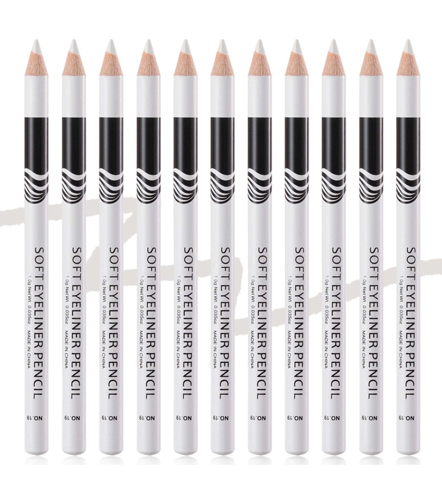 12Pcs White Eyeliner Pencil Set Soft Eye Liner Pen Pencil Waterproof White Eye Pencil Long Lasting Professional White Makeup Pencil EyeLiner for Women - Buy Online on SooperMarket.com