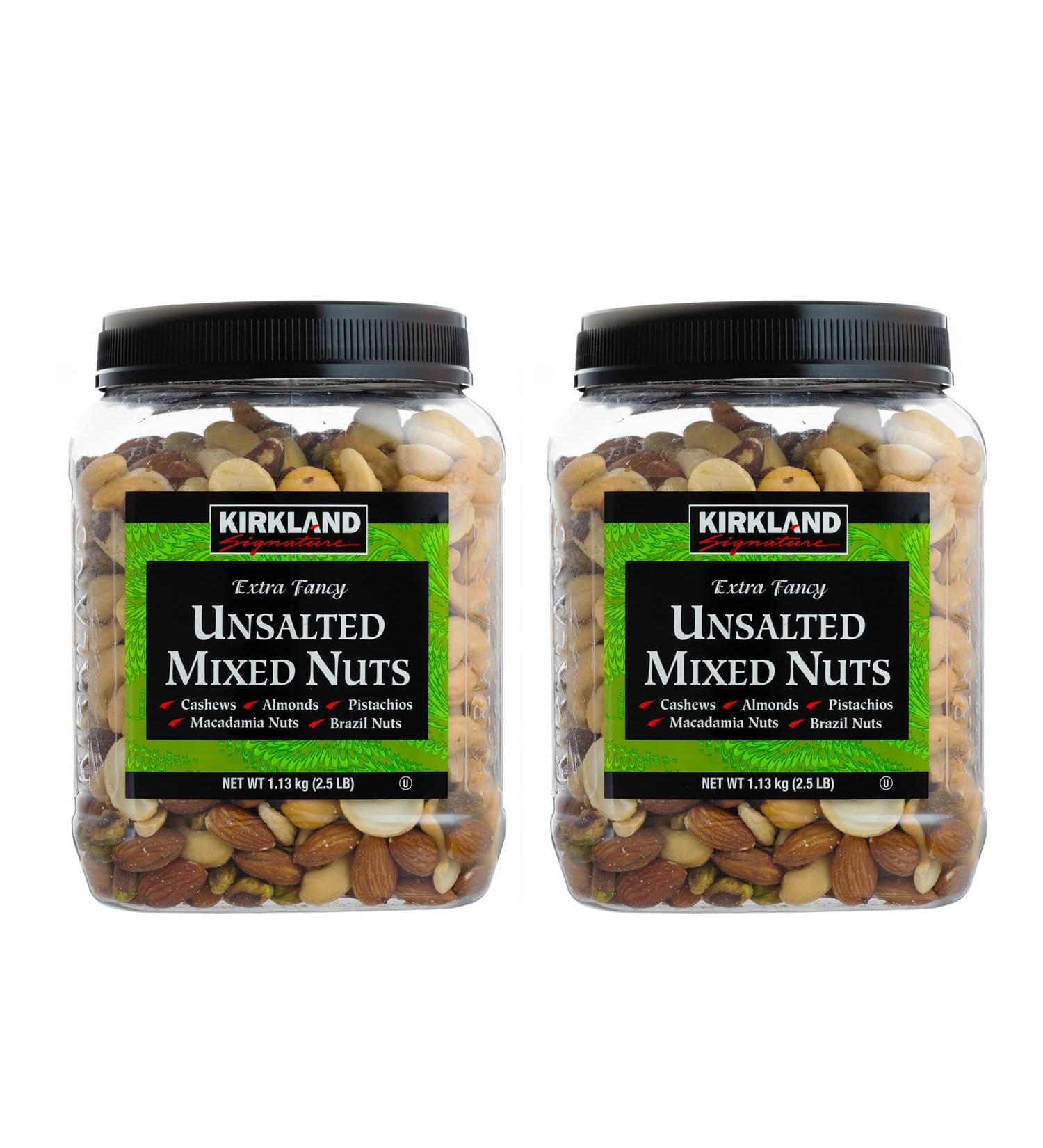 Kirkland Signature Unsalted Mixed Nuts 2.5 lb - 2 Pack of 40 oz, Extra Fancy, 99451458768 - Buy Online on SooperMarket.com