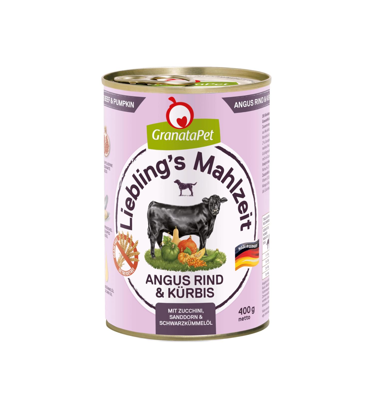 Granapet Liebling's Angus Beef & Pumpkin Wet Dog Food | Grain-Free No Sugar Additives | 6 x 400g Single Feed Pack - Buy Online on SooperMarket.com