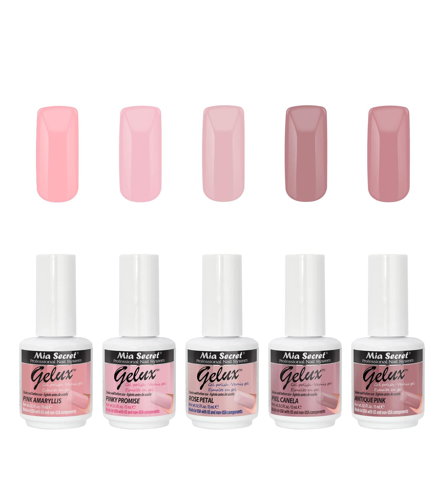 Mia Secret Gelux Soak-off nail gel polish kit - 5-piece gel polish collection (Piel Canela) - Gel nail polish kit/set - Gel nail Kit - Kit de esmaltes para u as en gel de - Buy Online on SooperMarket.com