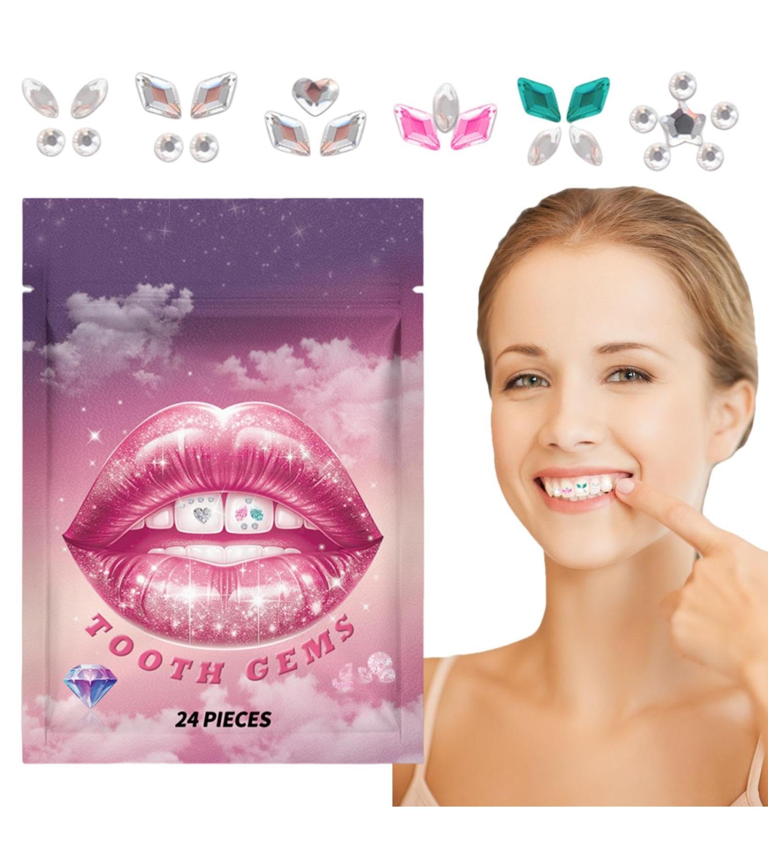 GUANGLU Rhinestone Stickers for Teeth - Rhinestone Stickers for Teeth Portable Decorative Comfortable Teeth Supplies for Daily Use Shopping Dating - Buy Online on SooperMarket.com