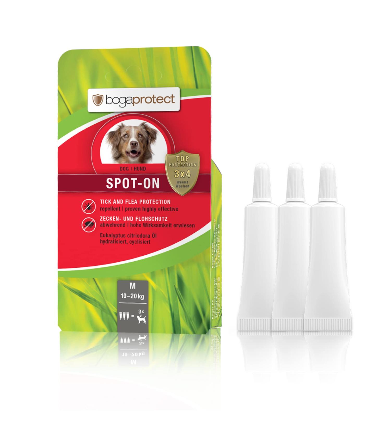 BogaProtect Spot On for Dogs - Natural Flea & Tick Protection (10-20 kg) | 12 Weeks Supply | UBO0352 - Buy Online on SooperMarket.com
