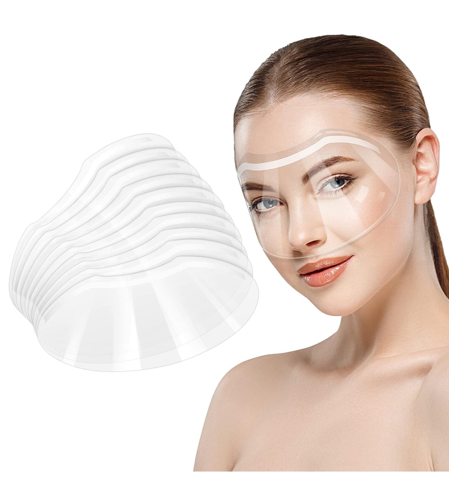 Clear Face Visor for Microblading Makeup Eyelash Extensions - 30 Soft Transparent Shields for Eye Protection & Aftercare - Buy Online on SooperMarket.com