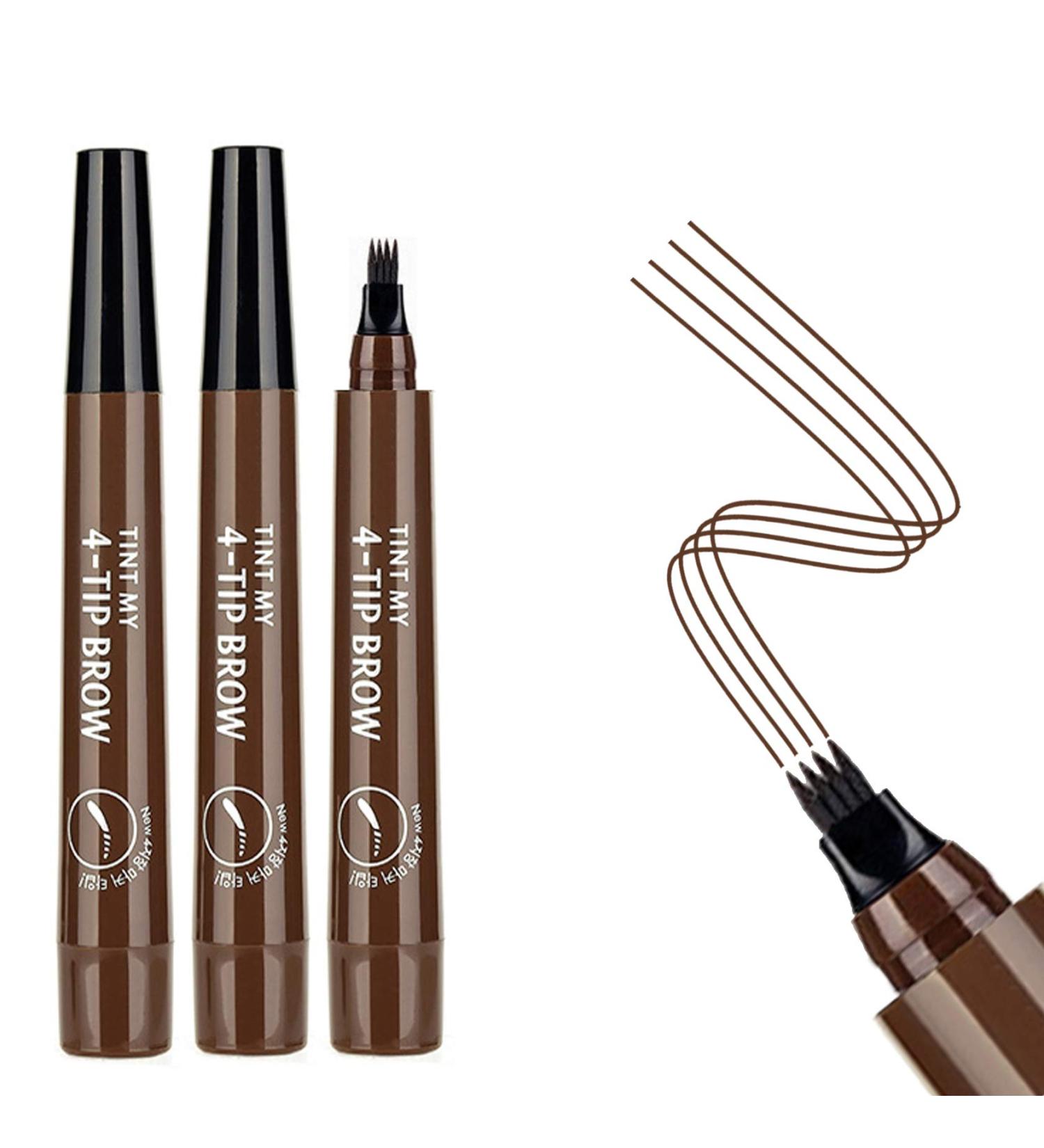 Long Lasting Waterproof 3PCS Dark Brown Eyebrow Pen - Create Natural Makeup - Microblading Effect - 3 Count - Buy Online on SooperMarket.com